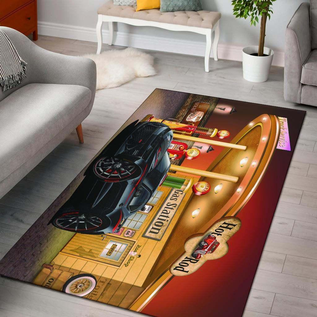 Camaro Ss Gas Station Area Rug Chrismas Gift - Indoor Outdoor Rugs