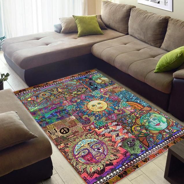 Hippie Area Rug Chrismas Gift - Indoor Outdoor Rugs