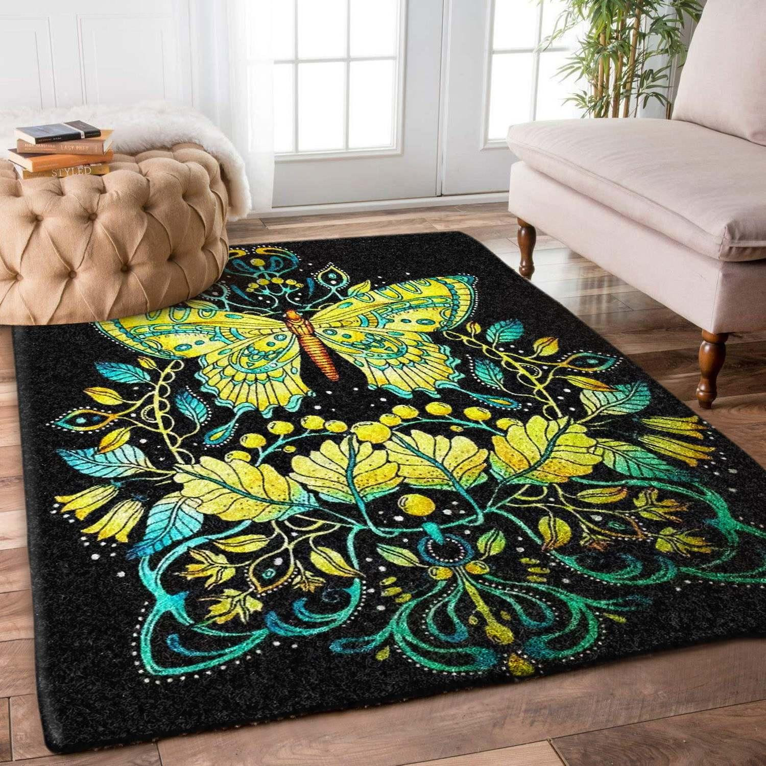 Butterfly Rug Chrismas Gift - Indoor Outdoor Rugs