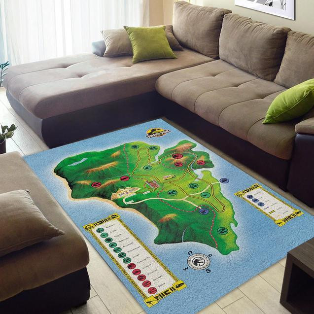 Jurassic Park Map Area Rug Chrismas Gift - Indoor Outdoor Rugs