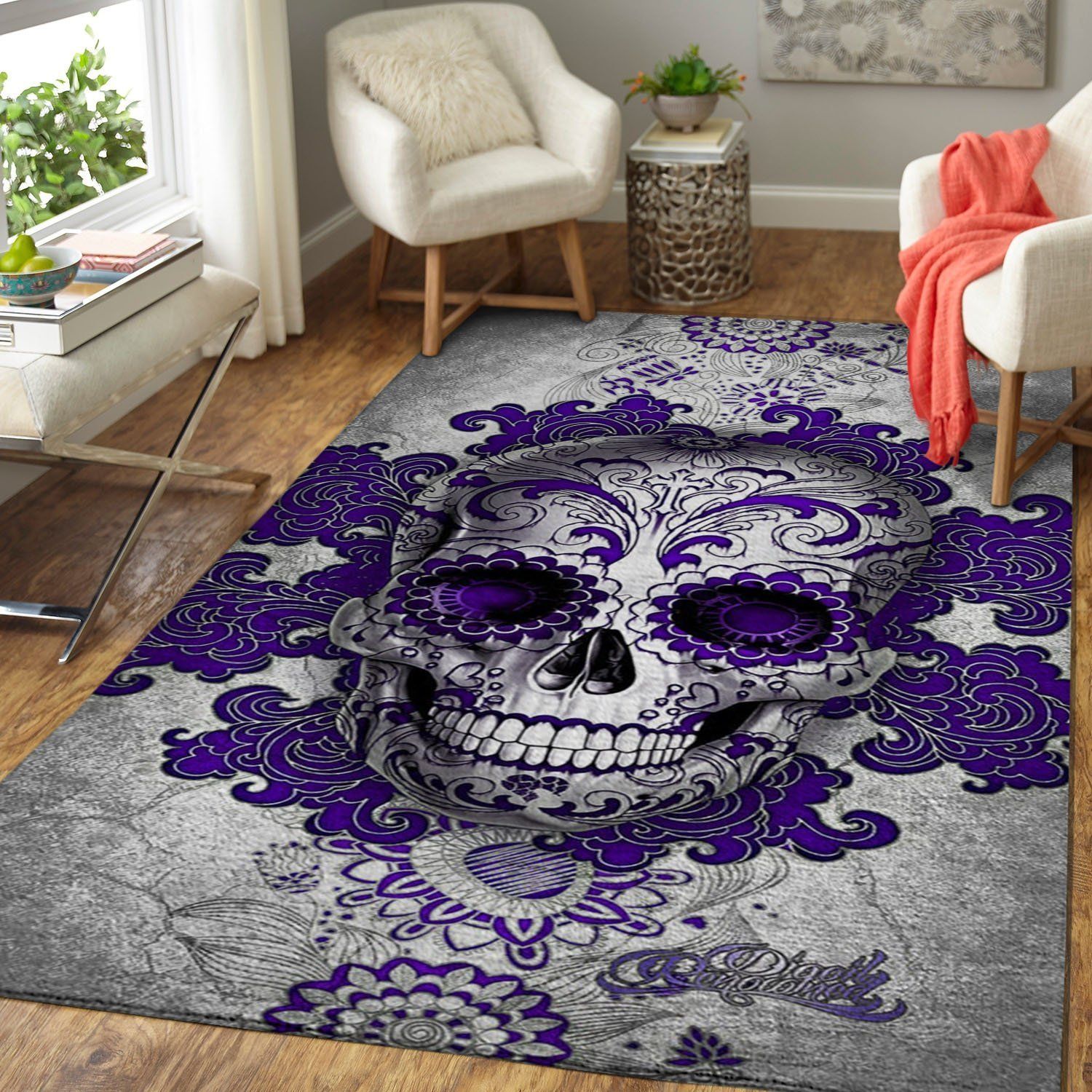 Skull Area Rug Chrismas Gift - Indoor Outdoor Rugs