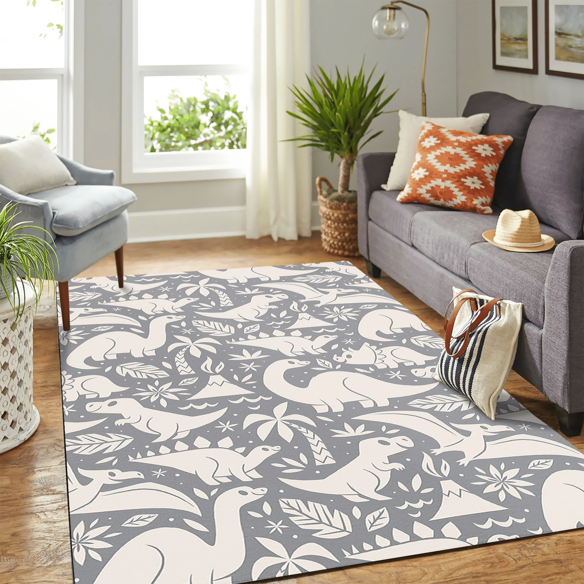 Dinosaur Cute Pattern Carpet Rug Chrismas Gift - Indoor Outdoor Rugs