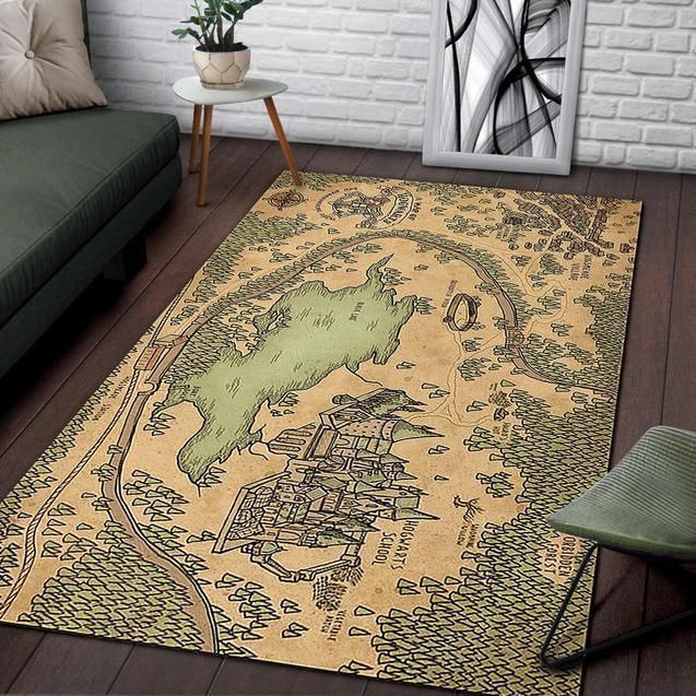 A Map Of Hogwarts And Surrounding Area Rug Chrismas Gift - Indoor Outdoor Rugs