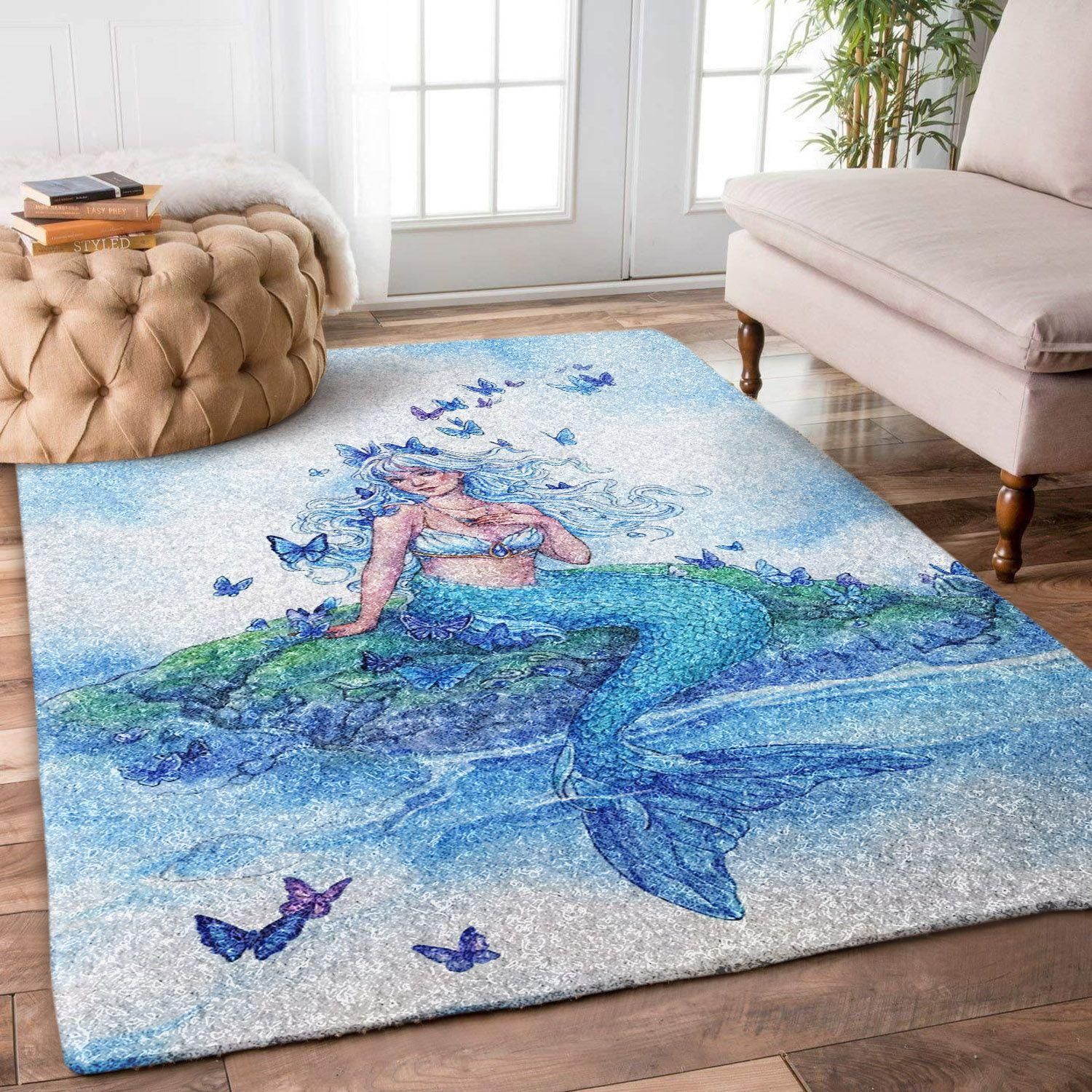 Mermaid Rug Chrismas Gift - Indoor Outdoor Rugs