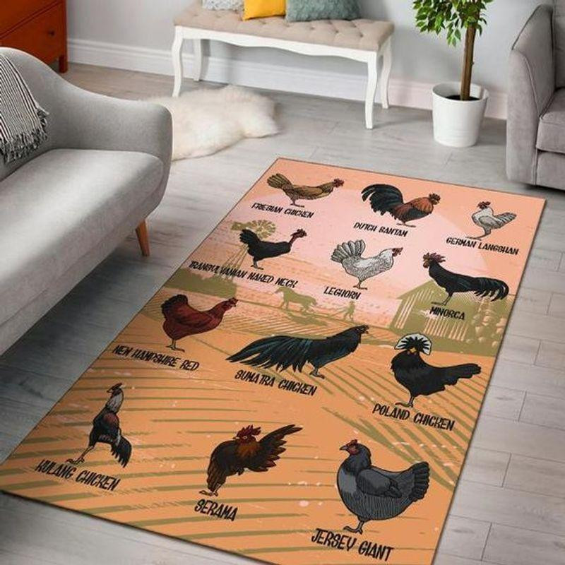 Chicken Chart Rectangle Rug Chrismas Gift - Indoor Outdoor Rugs