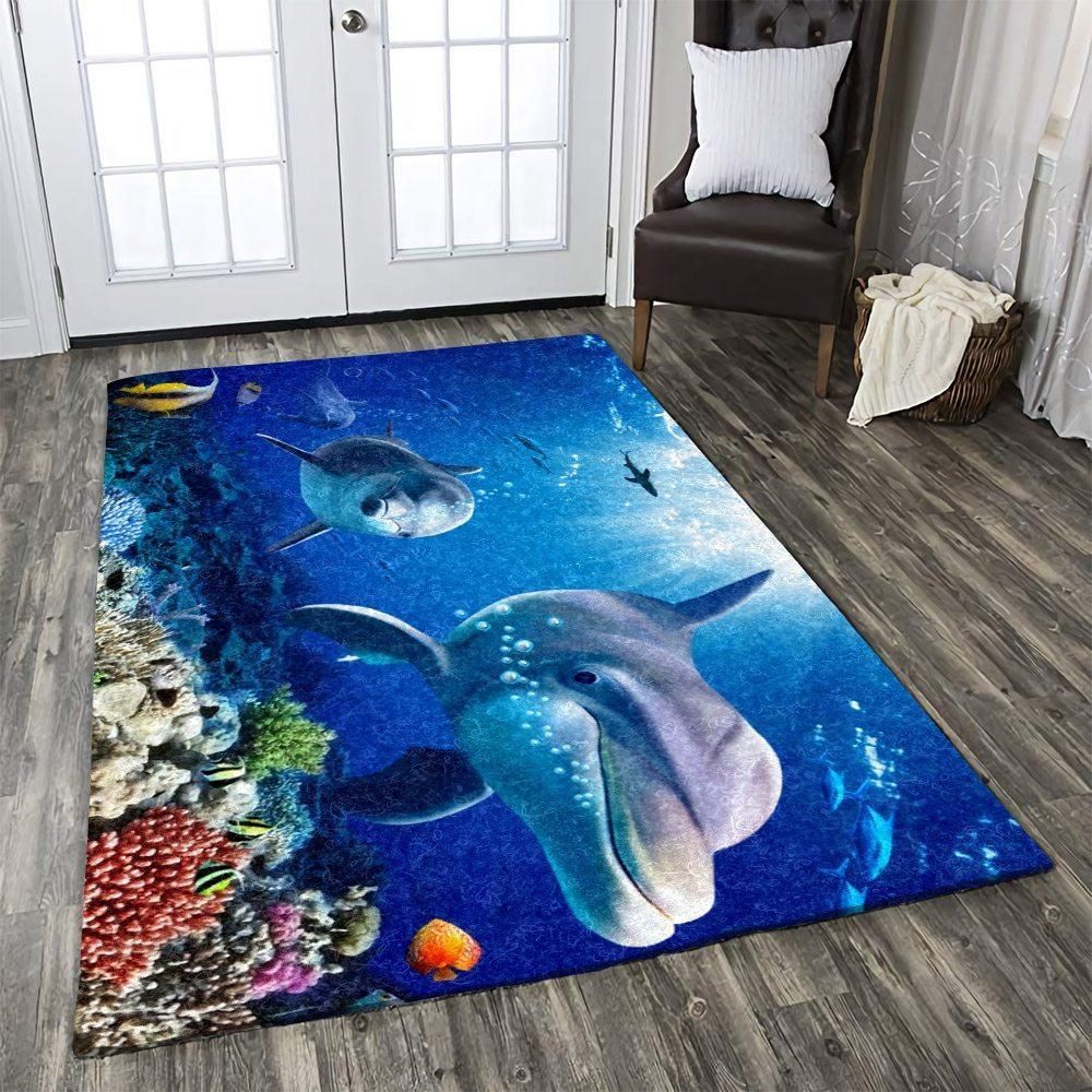 Dolphin Rug Chrismas Gift - Indoor Outdoor Rugs