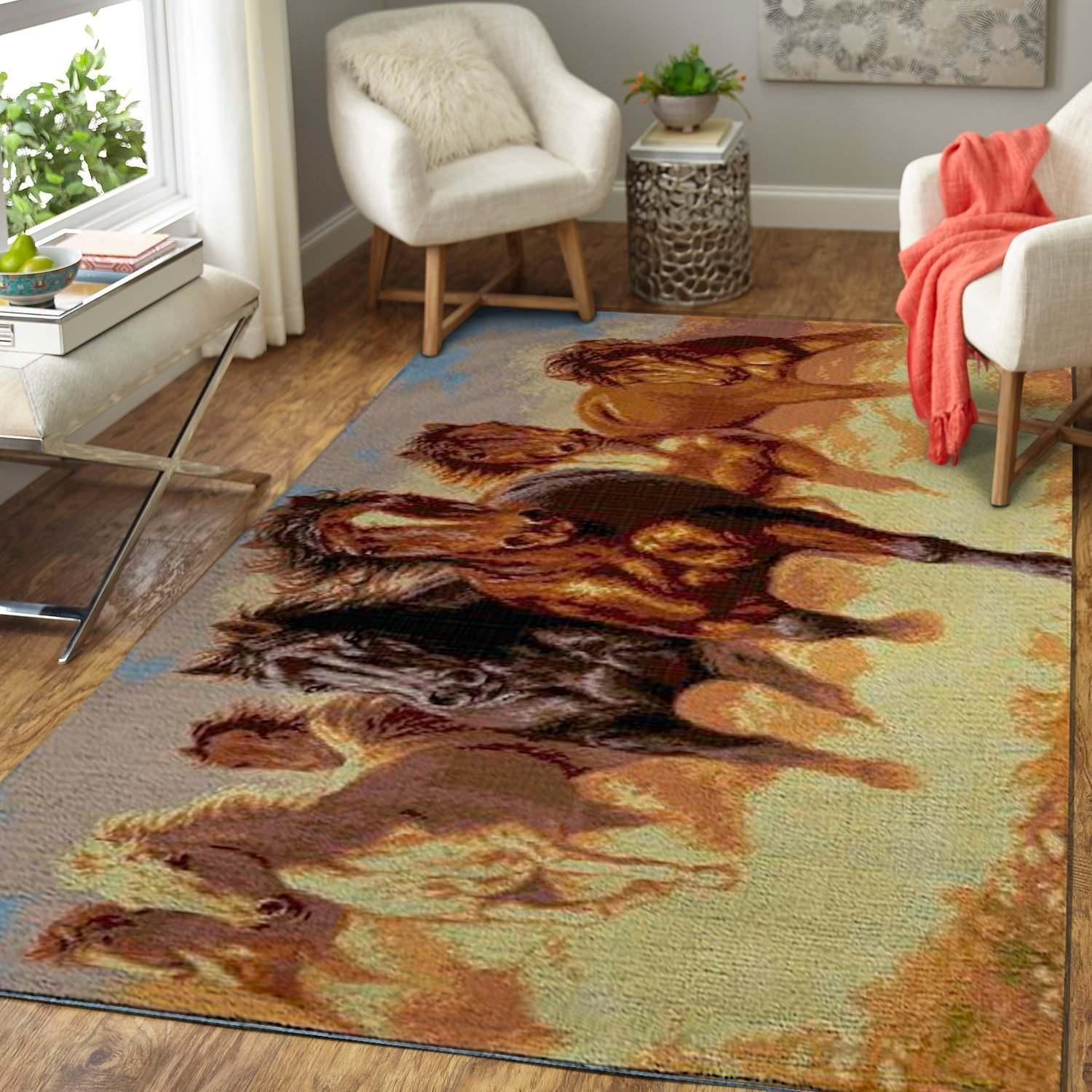 Wild Horses Area Rug Chrismas Gift - Indoor Outdoor Rugs