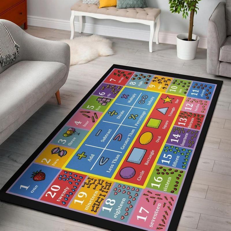 Educational Counting Area Rug Chrismas Gift - Indoor Outdoor Rugs