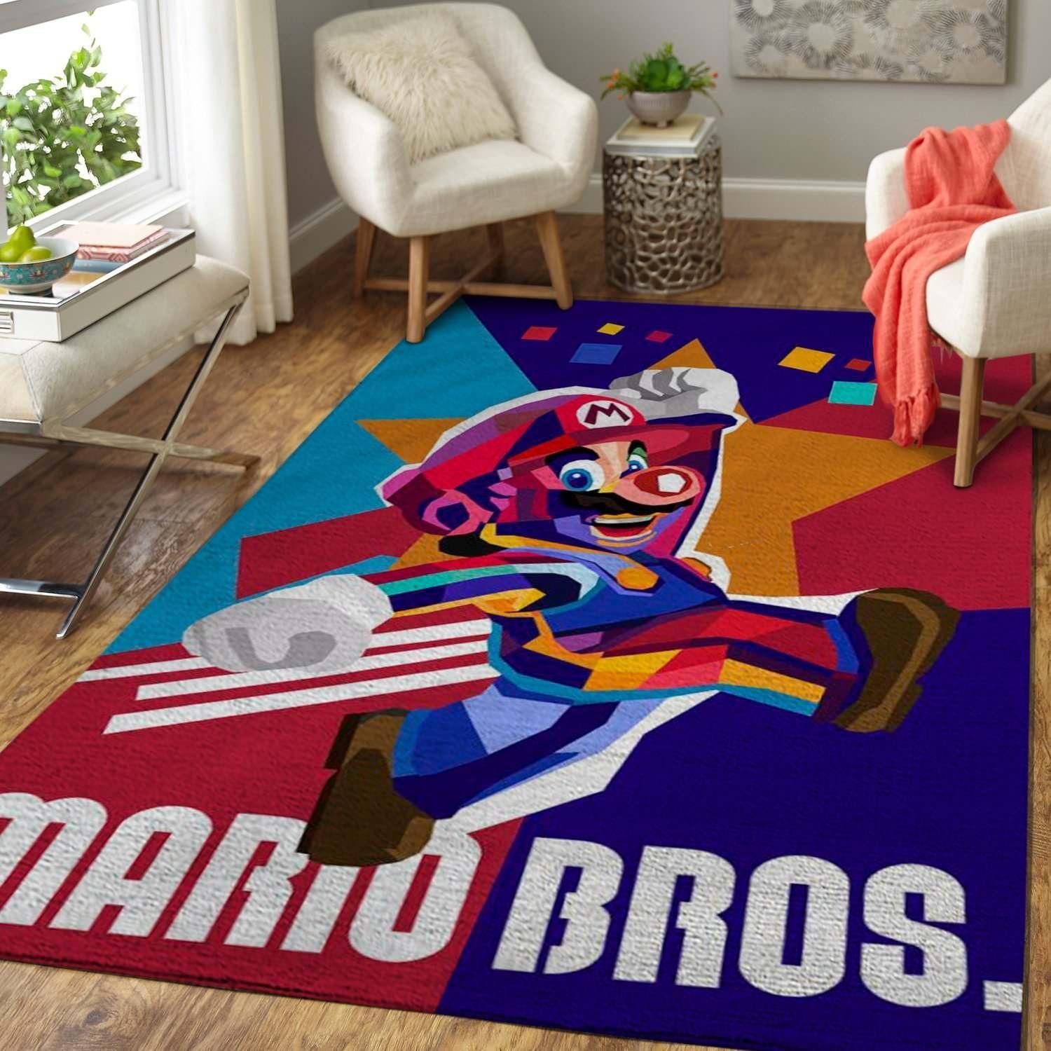 Videogame Fans Super Mario Bros Video Game Area Rug Chrismas Gift - Indoor Outdoor Rugs