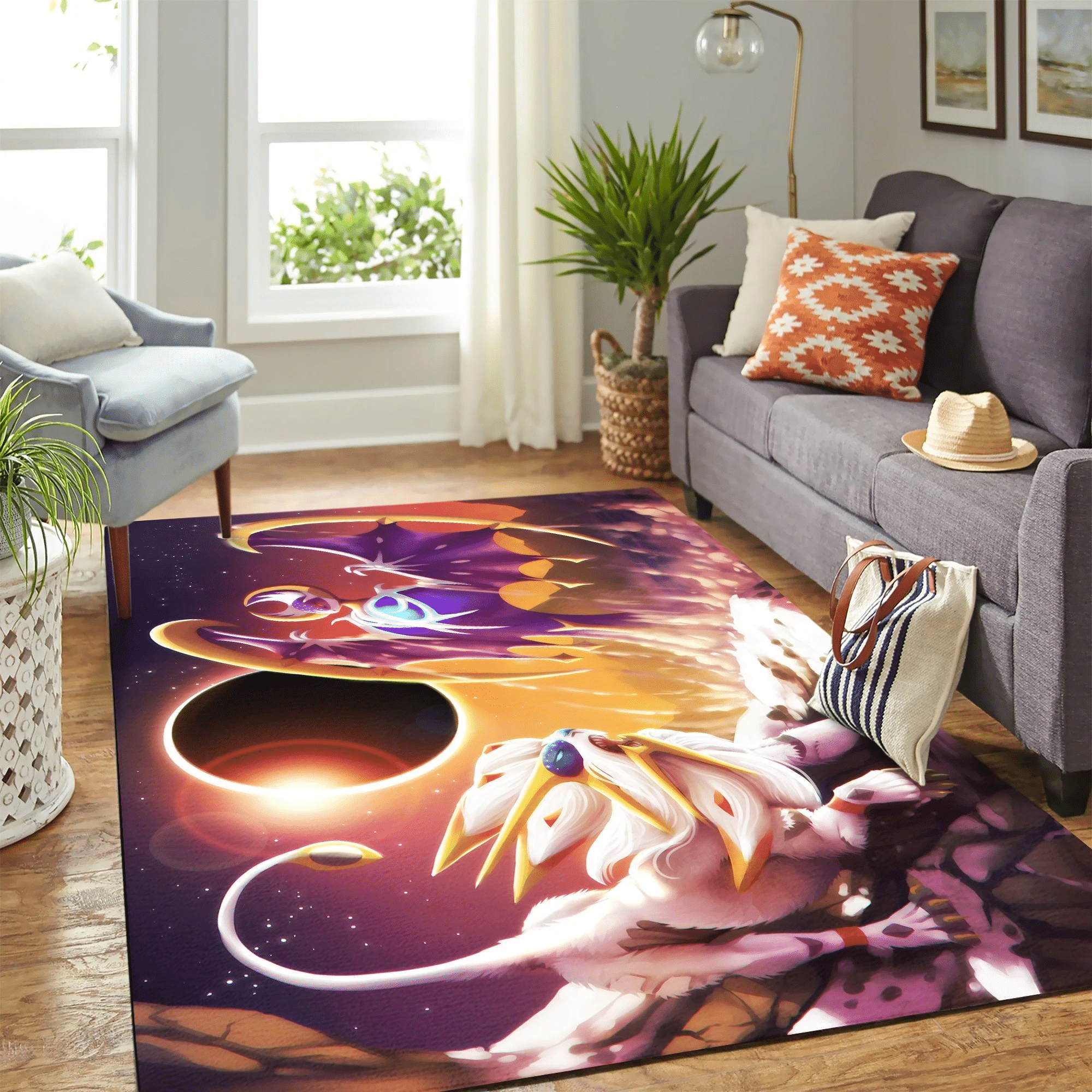 Pokemon Legendary Moon And Sun Carpet Area Rug Chrismas Gift - Indoor Outdoor Rugs