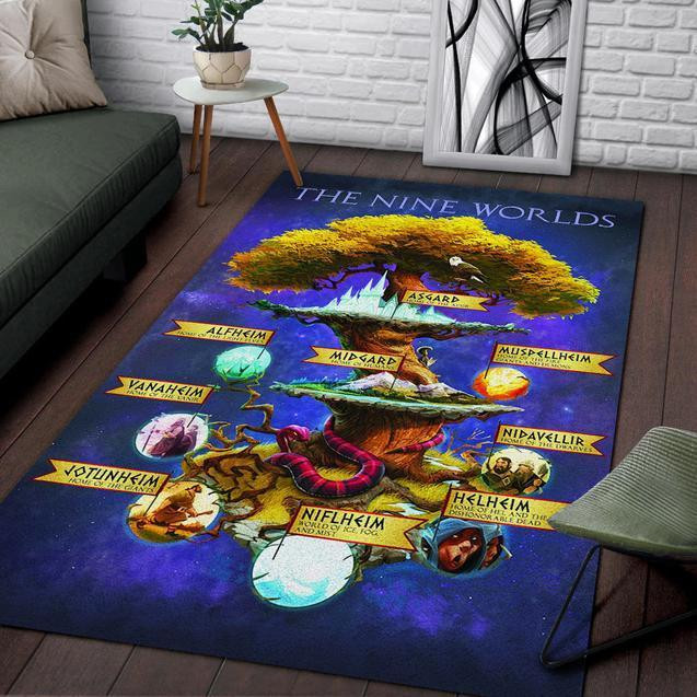 The Nine Worlds Area Rug Chrismas Gift - Indoor Outdoor Rugs