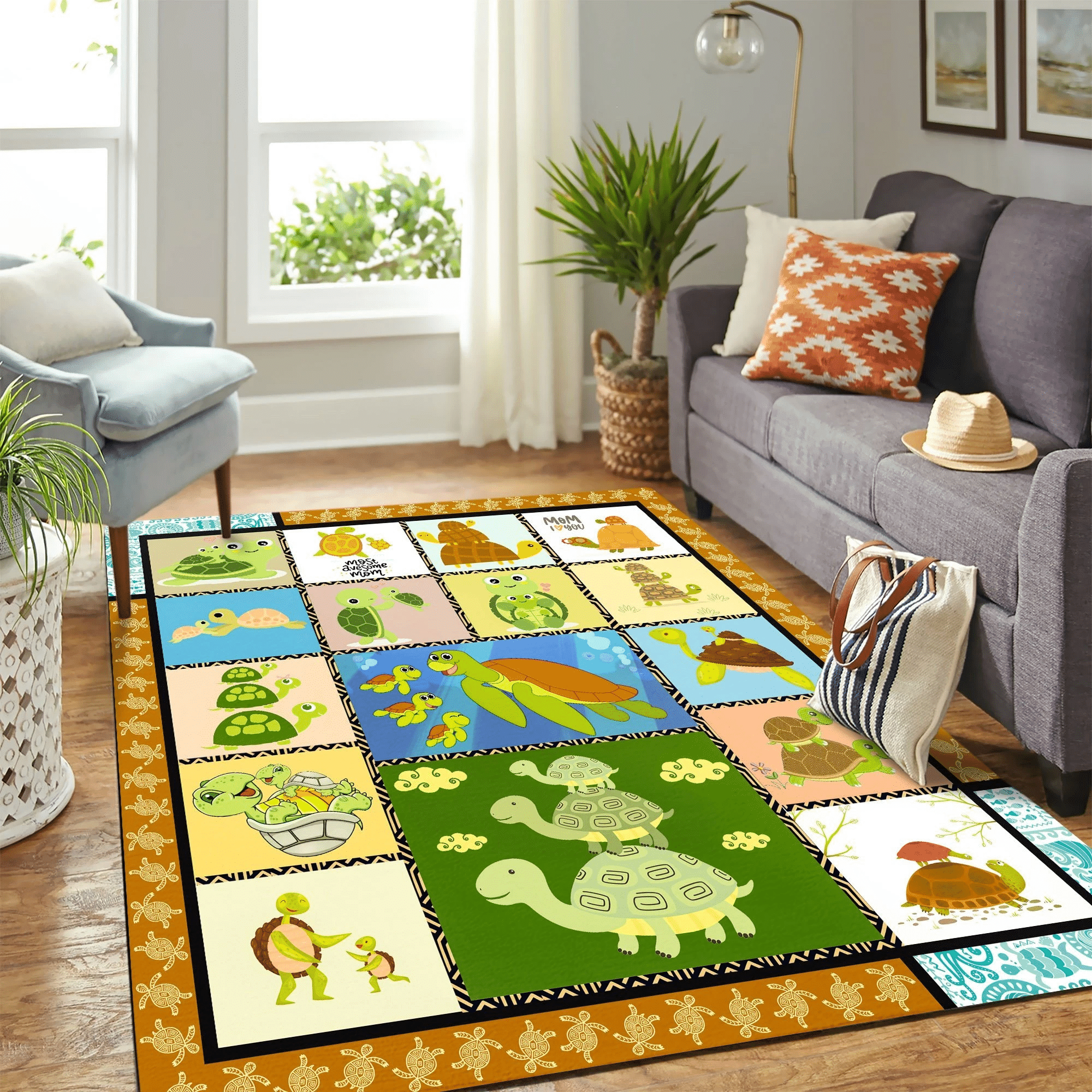 Funny Turtle Mk Carpet Area Rug Chrismas Gift - Indoor Outdoor Rugs