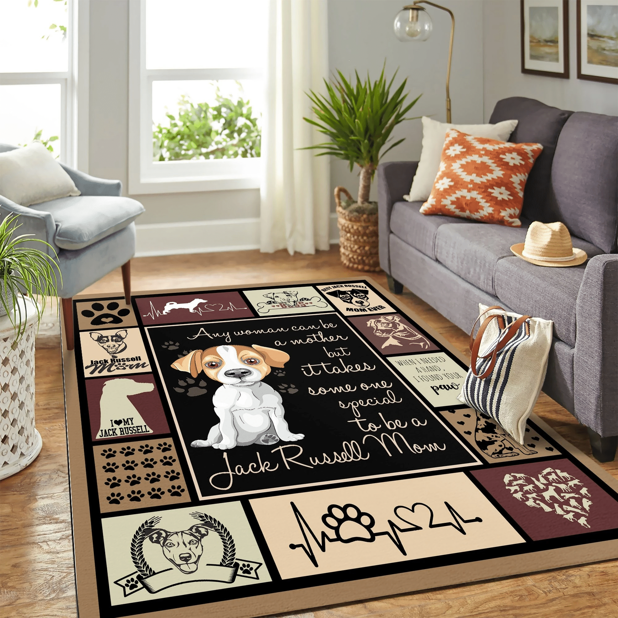 Jack Russell Vq Mom Quilt Mk Carpet Area Rug Chrismas Gift - Indoor Outdoor Rugs