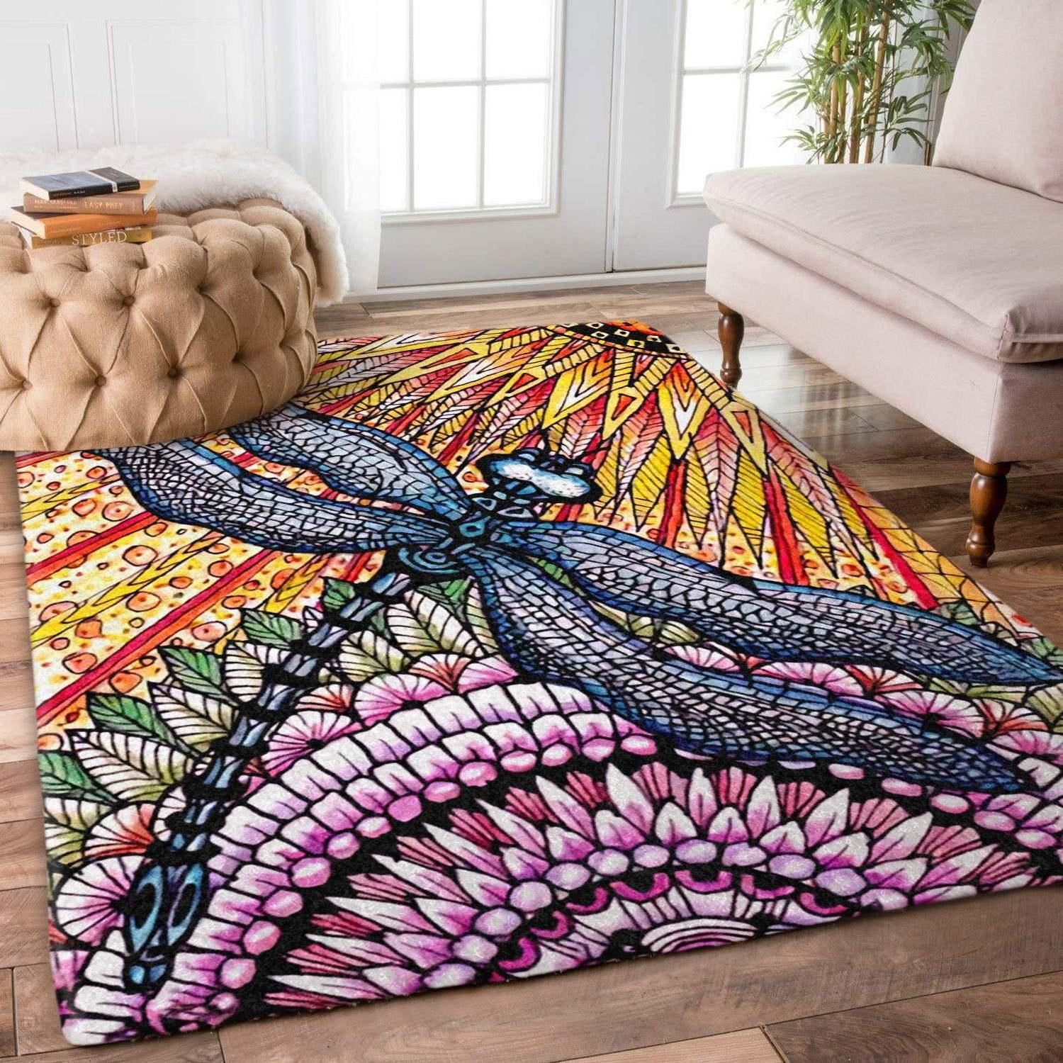 Dragonfly Rug Chrismas Gift - Indoor Outdoor Rugs