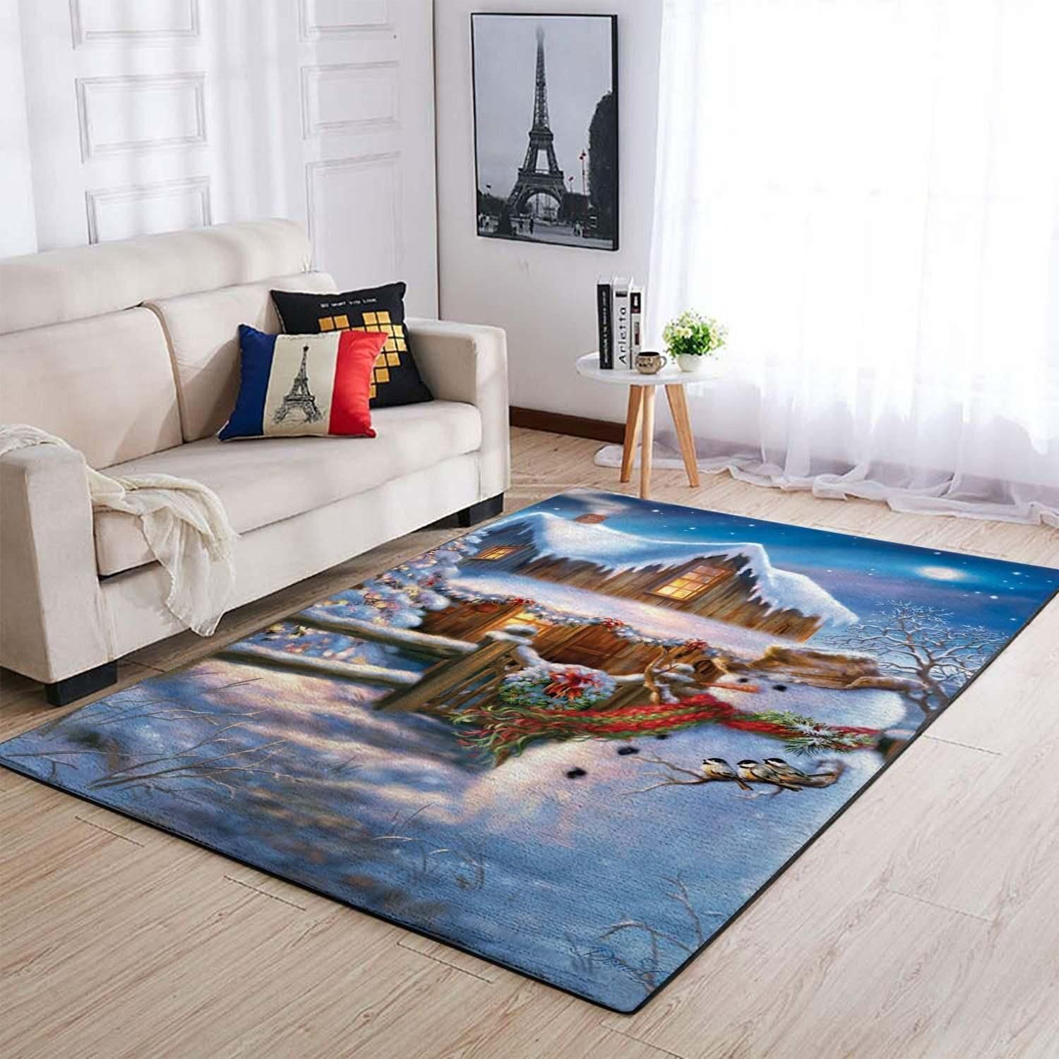 Christmas Snowman Area Rug Chrismas Gift - Indoor Outdoor Rugs