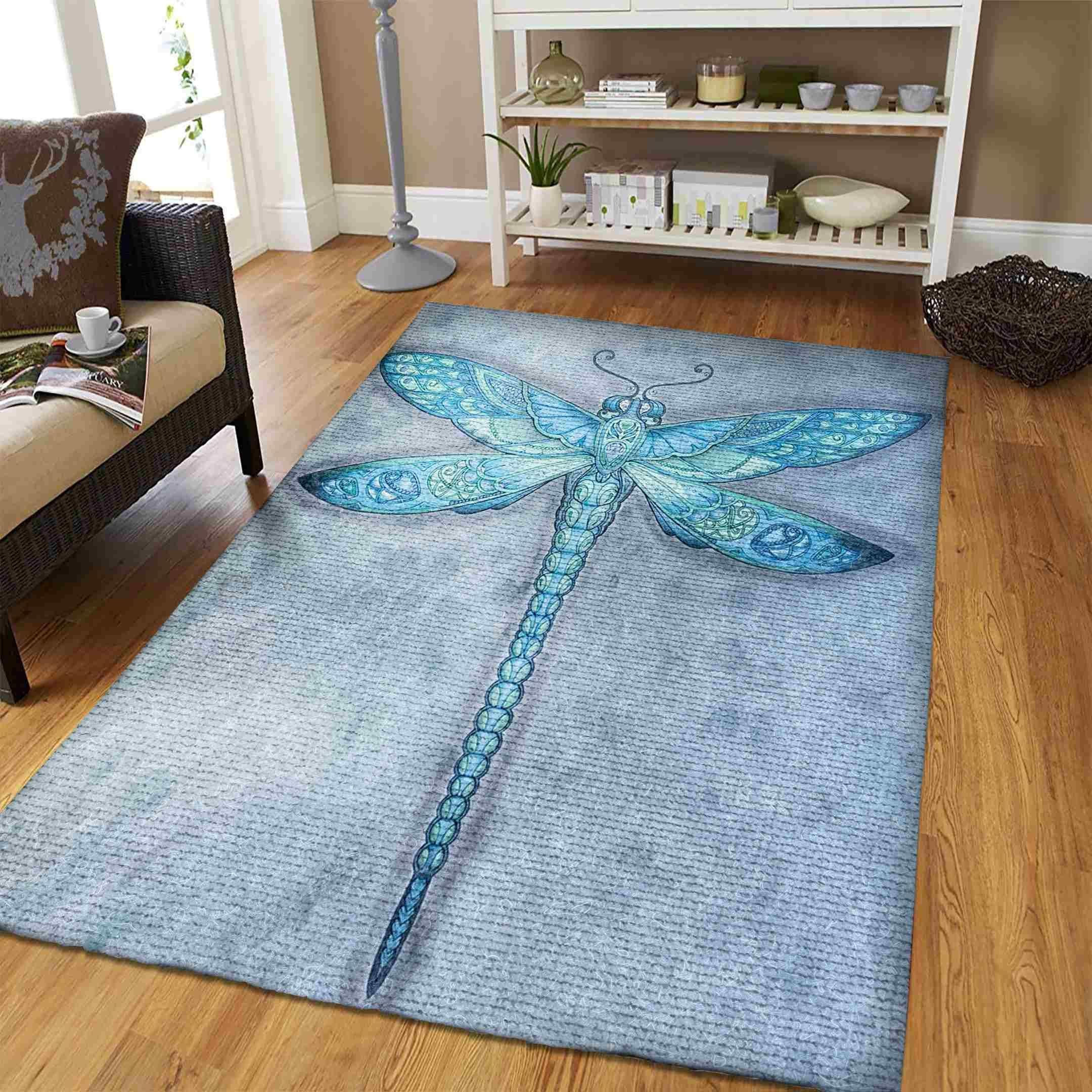 Dragonfly Rug Chrismas Gift - Indoor Outdoor Rugs