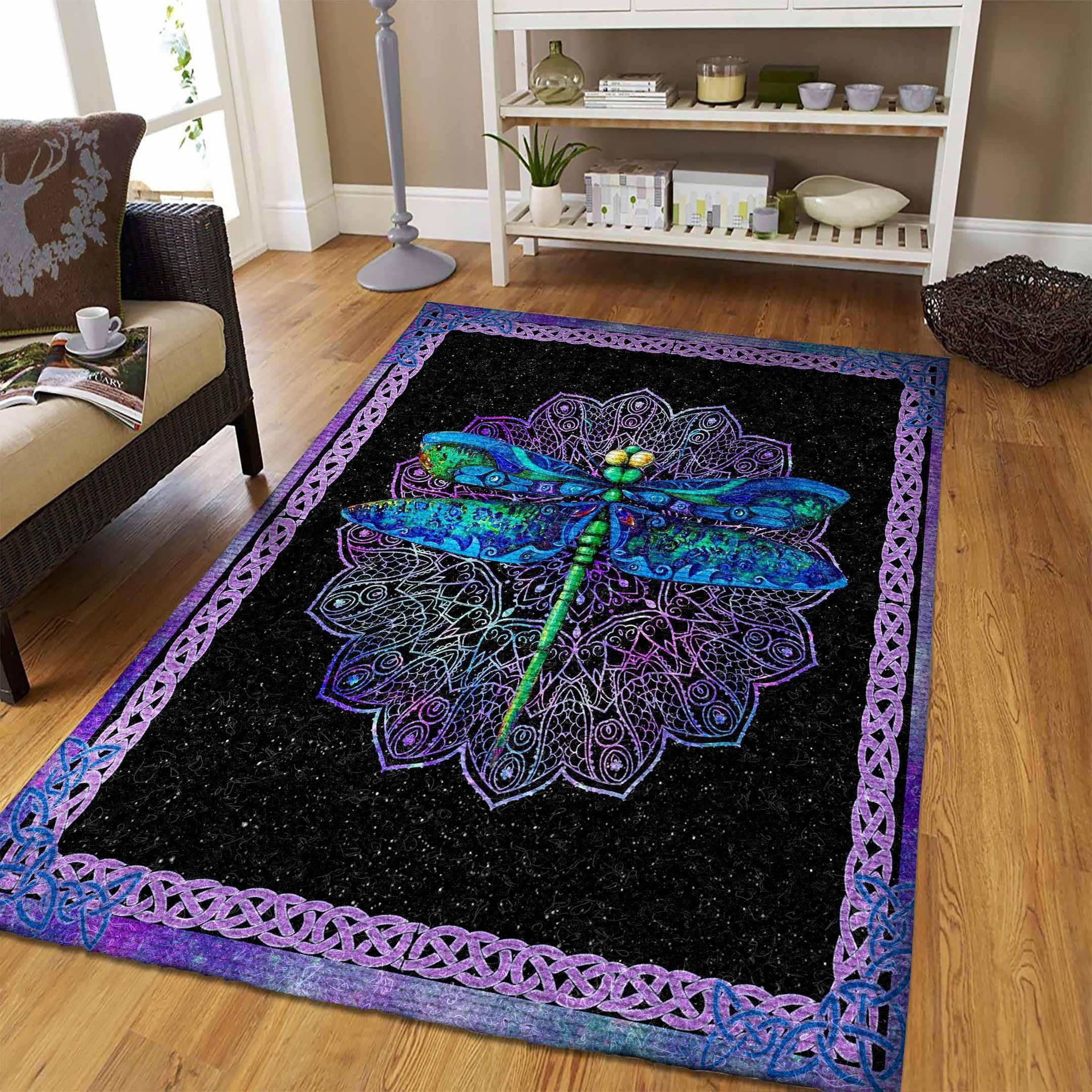 Dragonfly Rug Chrismas Gift - Indoor Outdoor Rugs