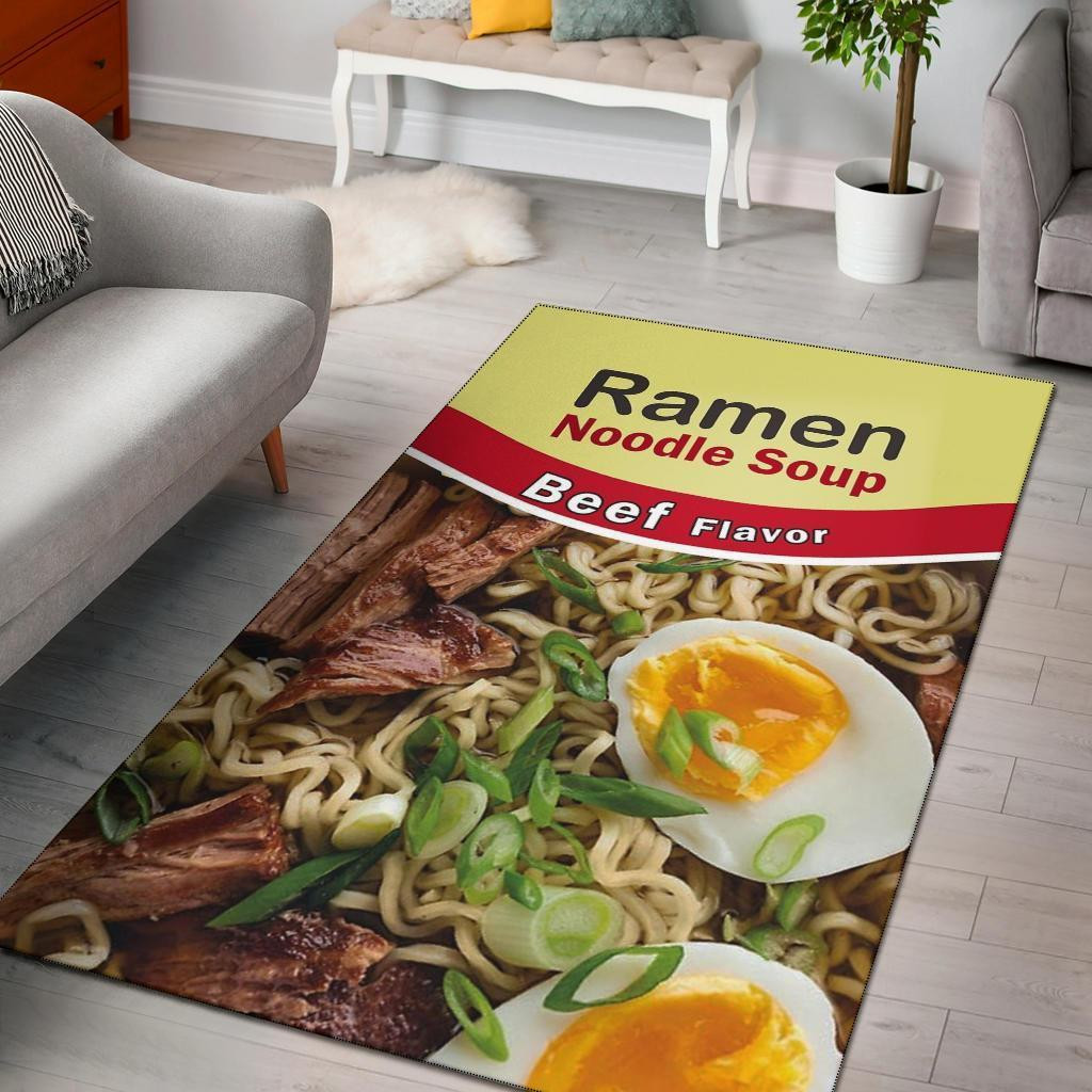 Ramen Noodle Soup Beef Flavor Area Rug Chrismas Gift - Indoor Outdoor Rugs