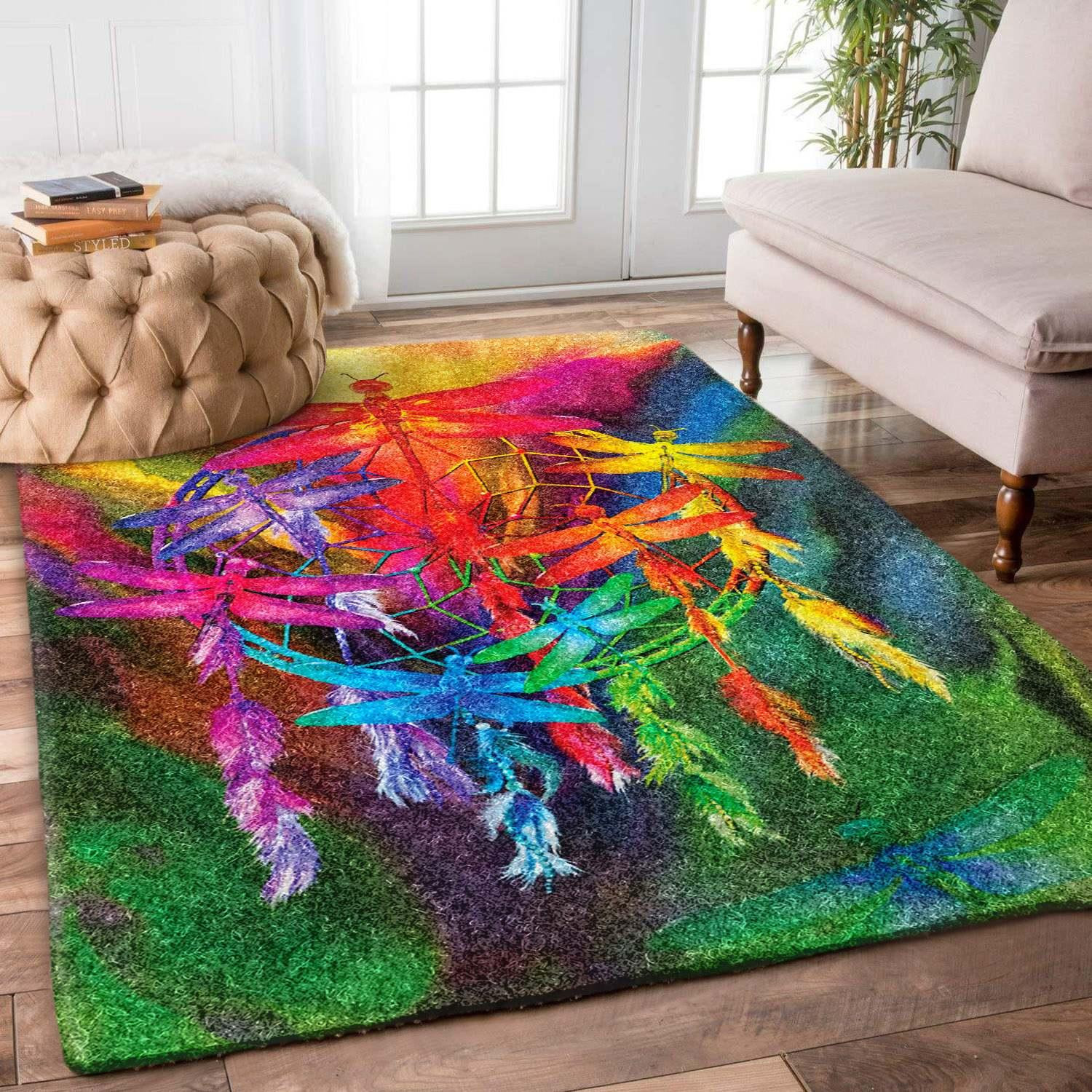 Dragonfly Rug Chrismas Gift - Indoor Outdoor Rugs