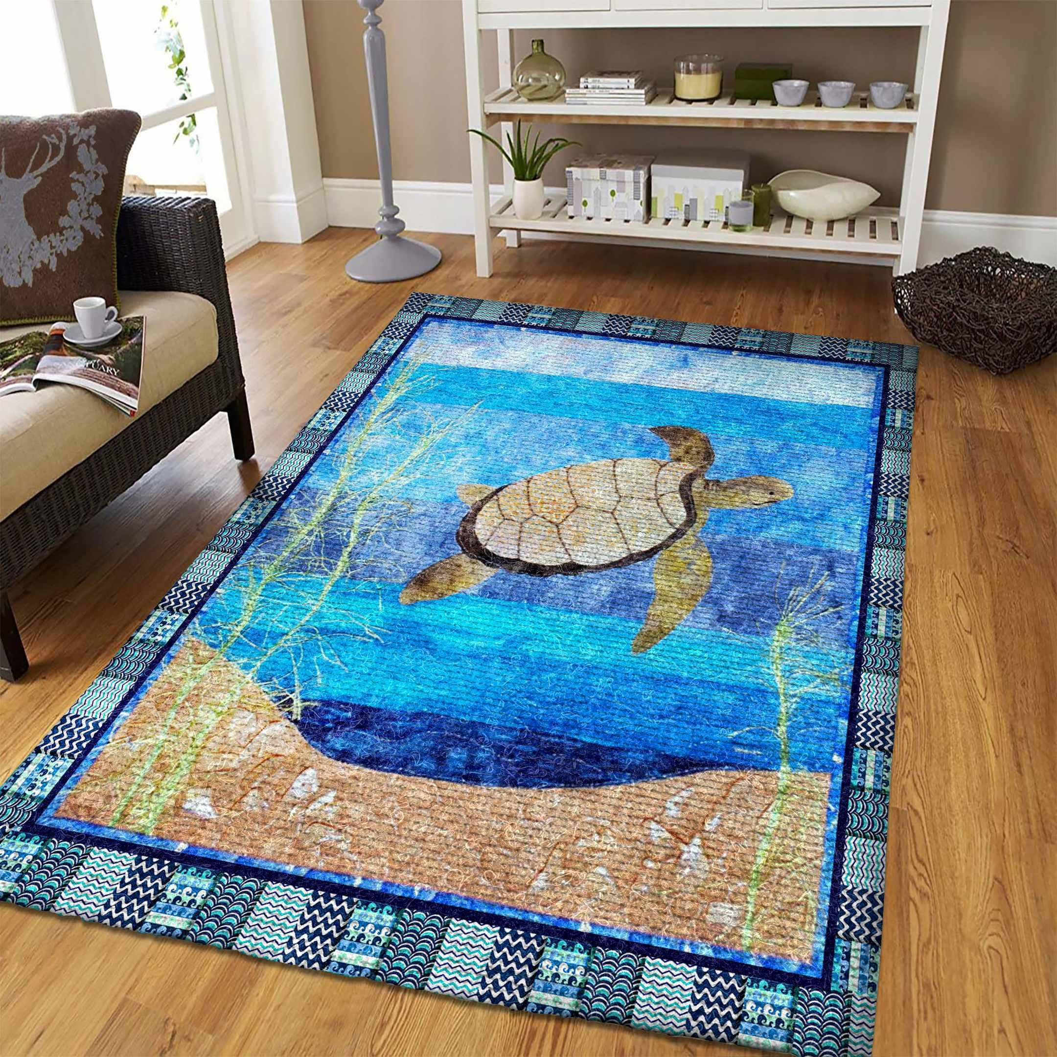 Turtle Rug Chrismas Gift - Indoor Outdoor Rugs