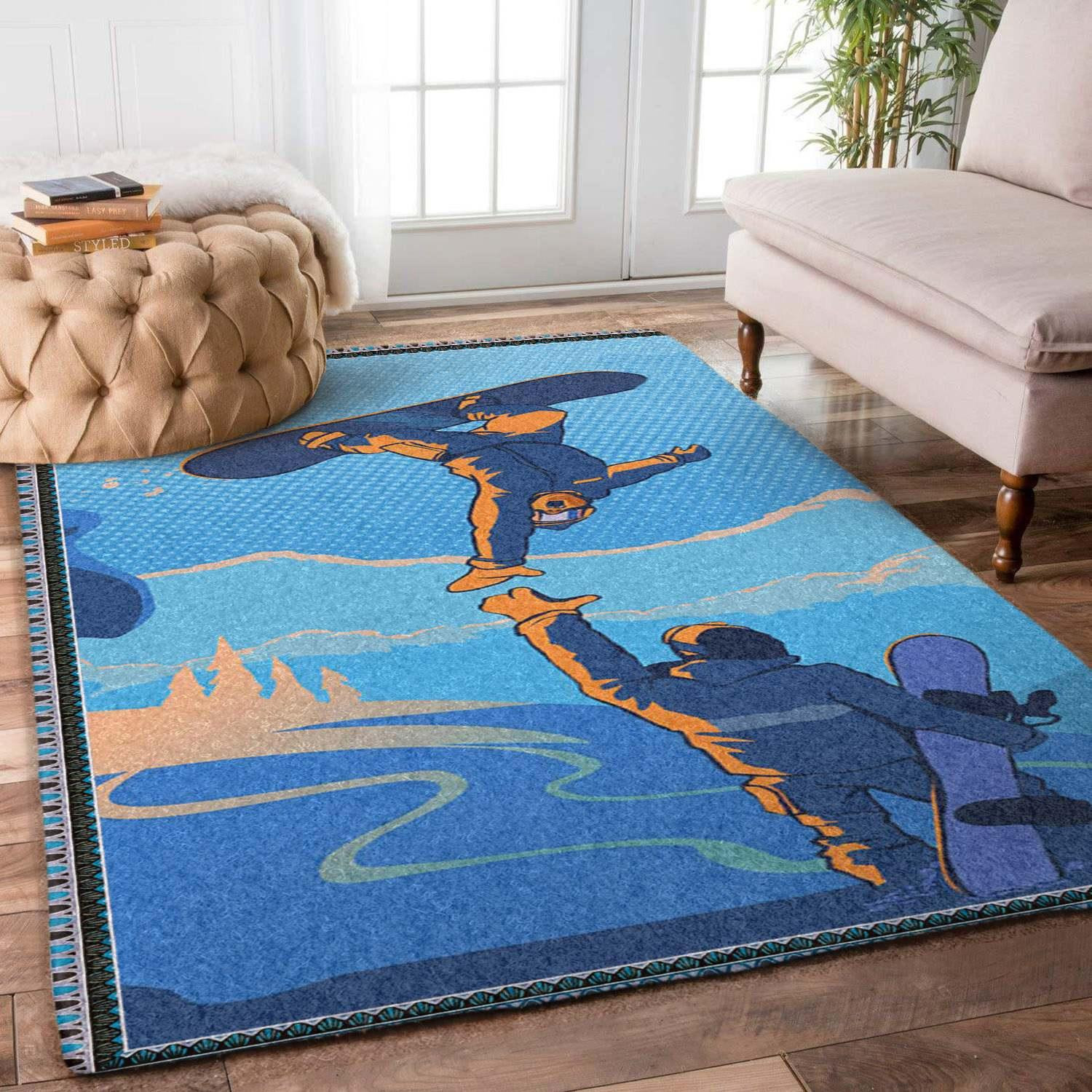 Snowboarding Rug Chrismas Gift - Indoor Outdoor Rugs