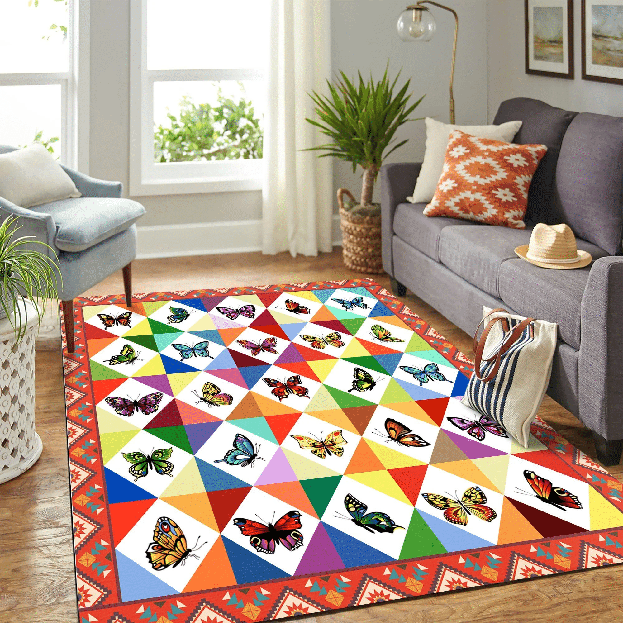 Butterfly Colours Mk Carpet Area Rug Chrismas Gift - Indoor Outdoor Rugs