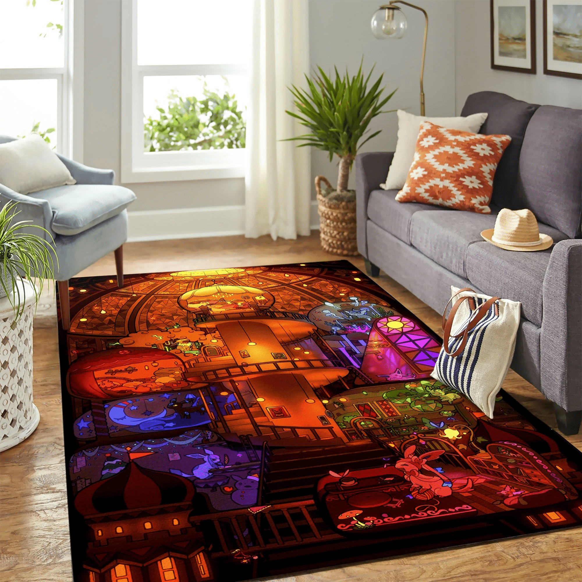 Pokemon Eeveelution Cute Carpet Area Rug Chrismas Gift - Indoor Outdoor Rugs