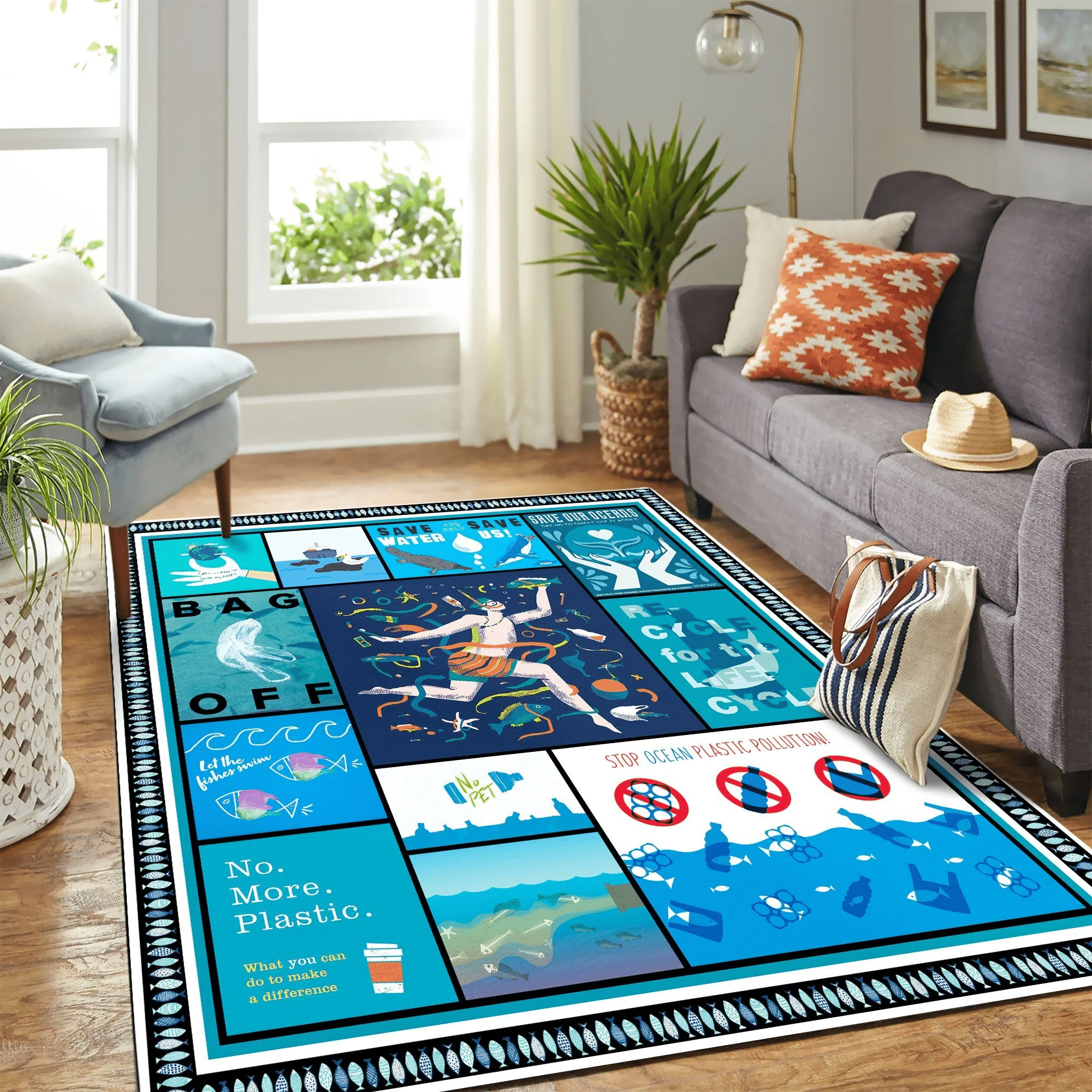 Say No With Plastic Mk Carpet Area Rug Chrismas Gift - Indoor Outdoor Rugs