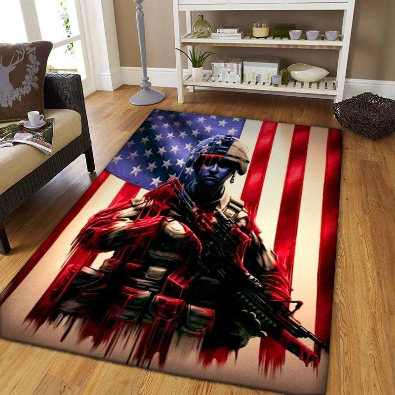 Us Soldier Rug Chrismas Gift - Indoor Outdoor Rugs