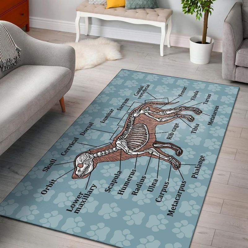 Dog Anatomy Area Rug Chrismas Gift - Indoor Outdoor Rugs