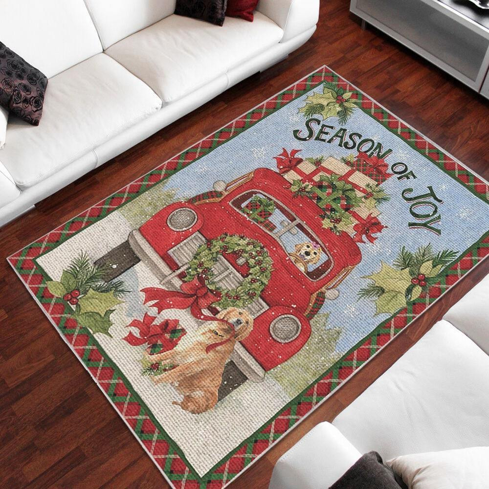 Golden Retriever Area Rug Chrismas Gift - Indoor Outdoor Rugs