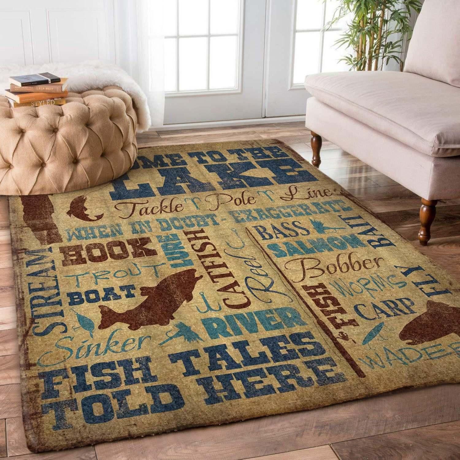 Fishing Rug Chrismas Gift - Indoor Outdoor Rugs