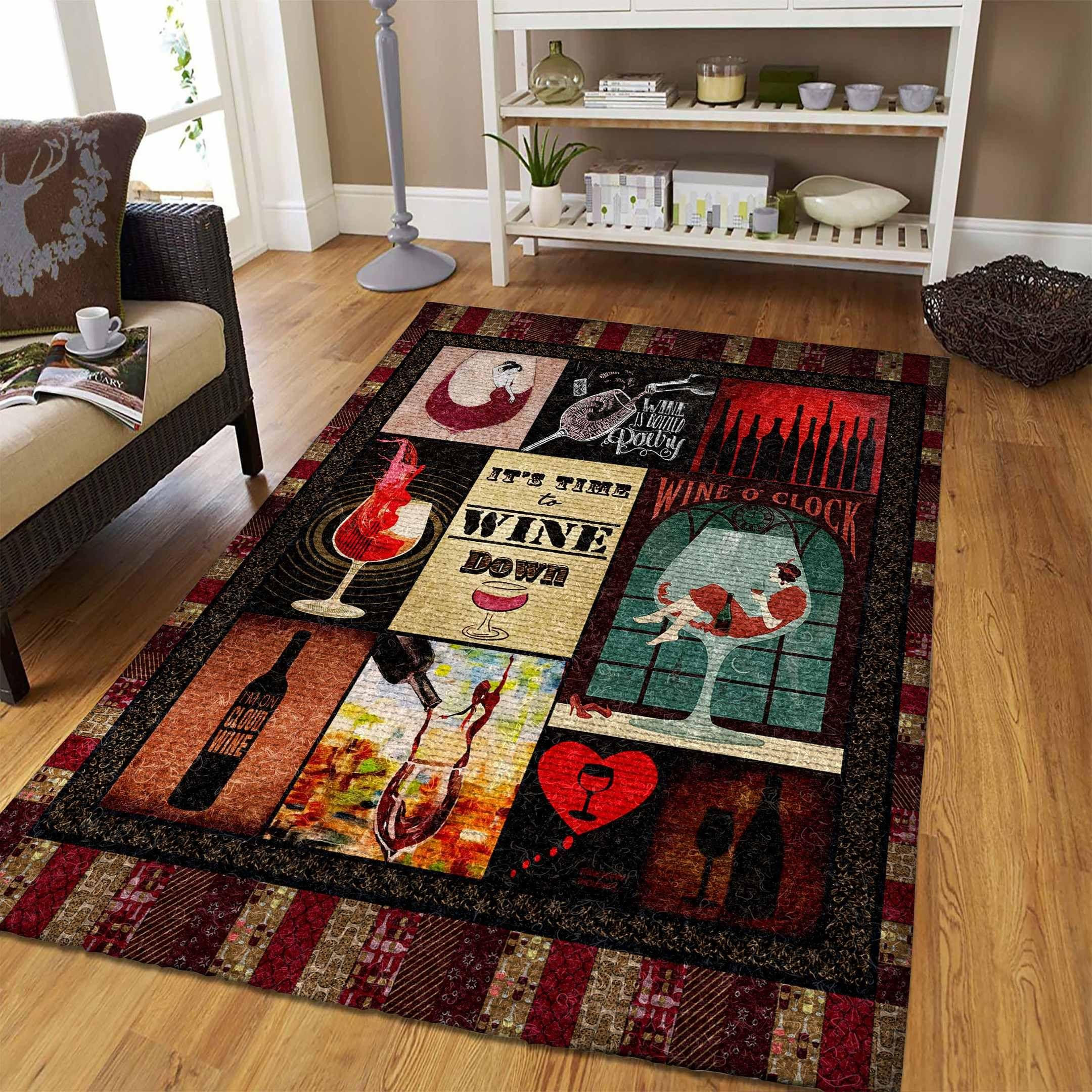 Wine Lady Rug Chrismas Gift - Indoor Outdoor Rugs