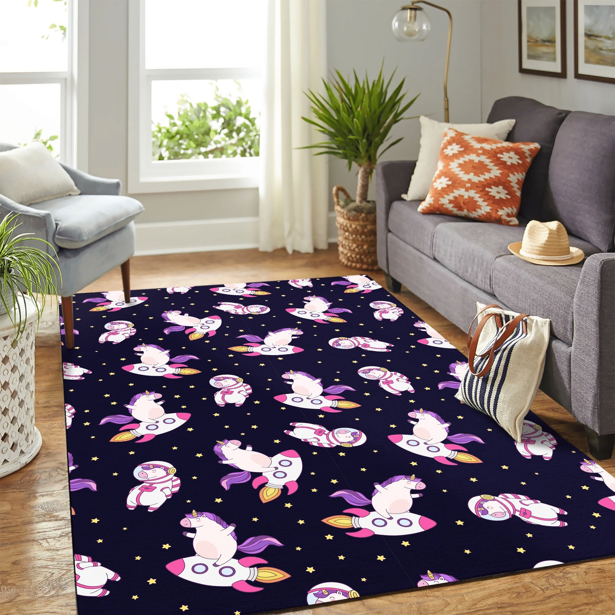 Unicorn Galaxy Pattern Carpet Floor Area Rug Chrismas Gift - Indoor Outdoor Rugs