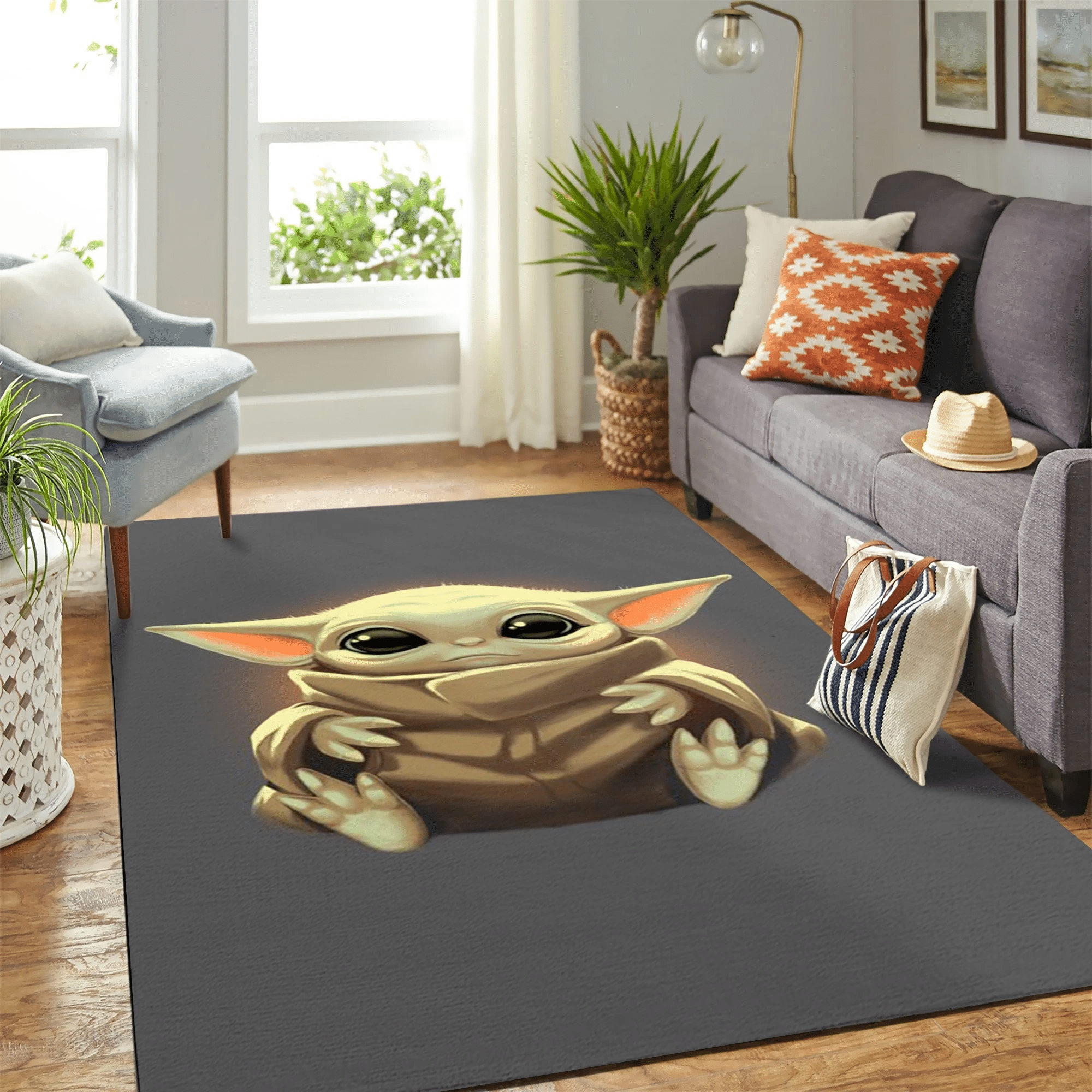 Cute Baby Yoda Carpet Floor Area Rug Chrismas Gift - Indoor Outdoor Rugs