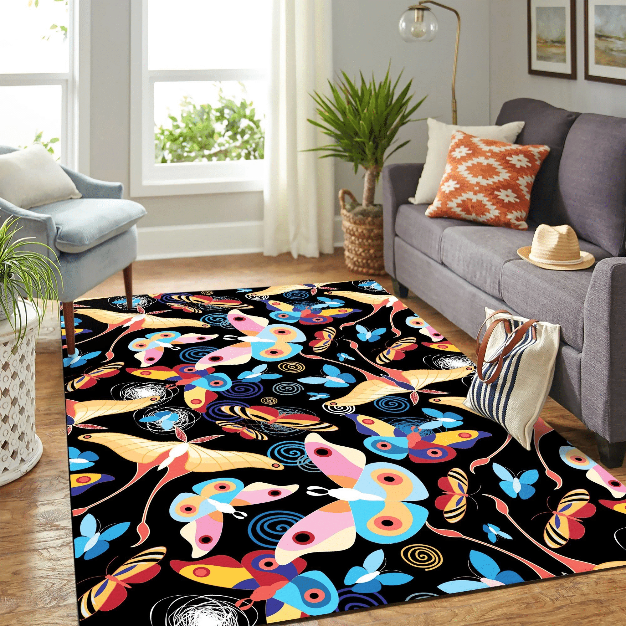 Butterfly Carpet Rug Chrismas Gift - Indoor Outdoor Rugs