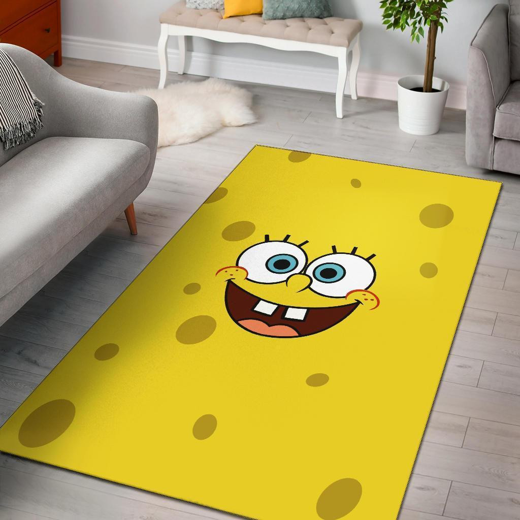 Spongebob Squarepants Face Area Rug Chrismas Gift - Indoor Outdoor Rugs