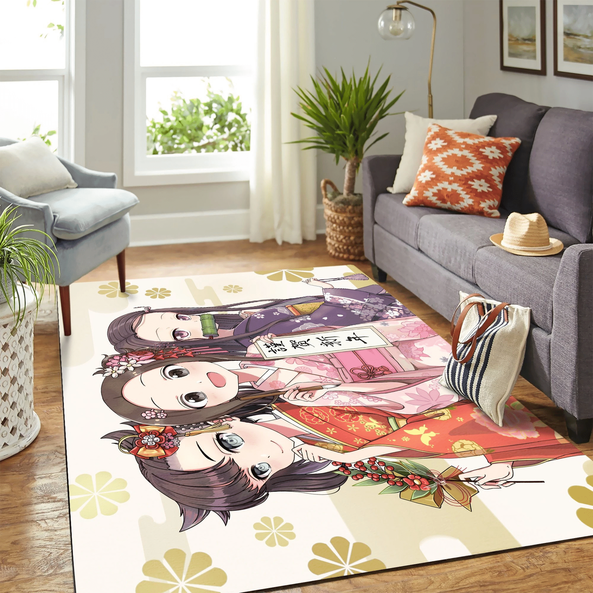 Kamado Nezuko Demon Slayer Girls Carpet Floor Area Rug Chrismas Gift - Indoor Outdoor Rugs