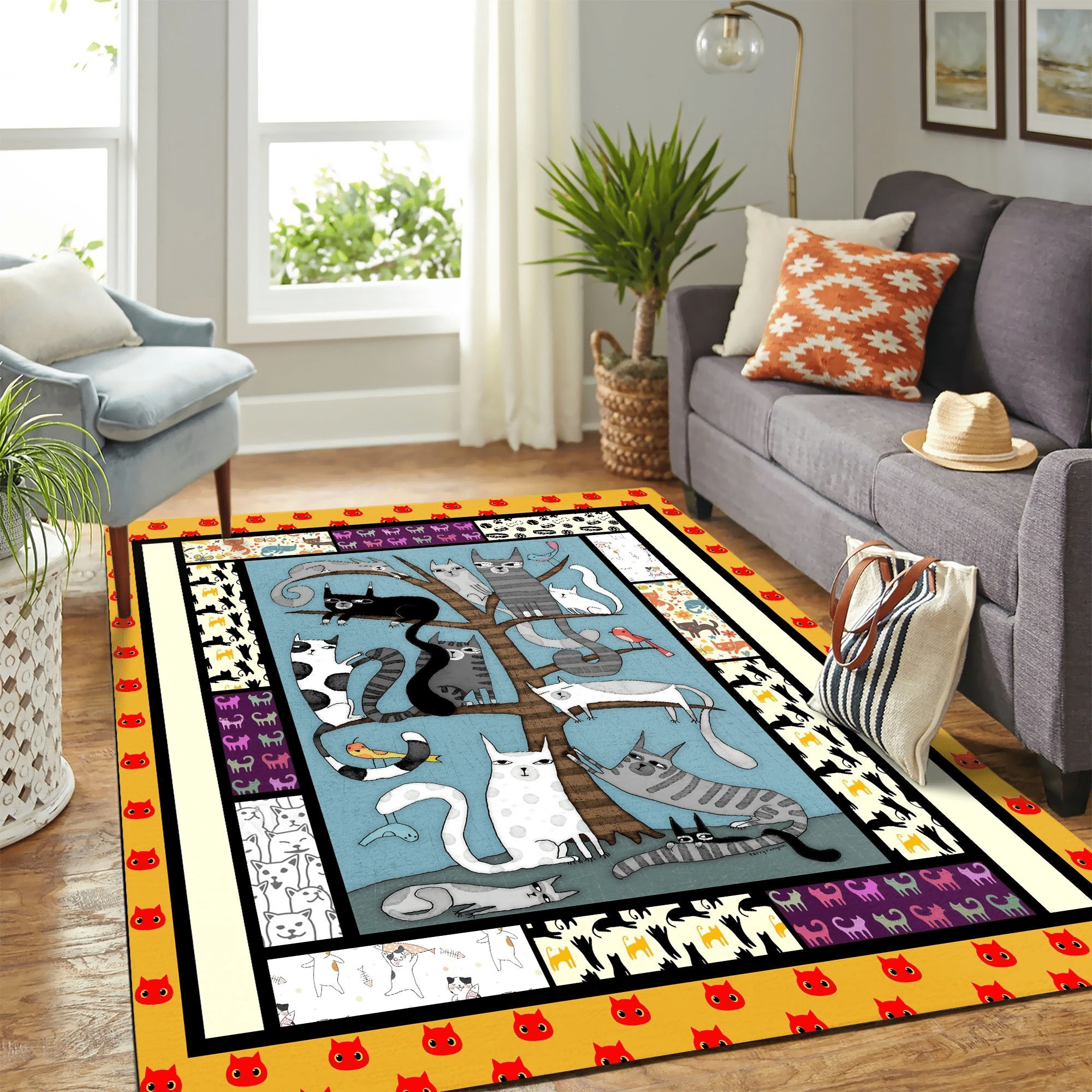 Cat Art Mk Carpet Area Rug Chrismas Gift - Indoor Outdoor Rugs