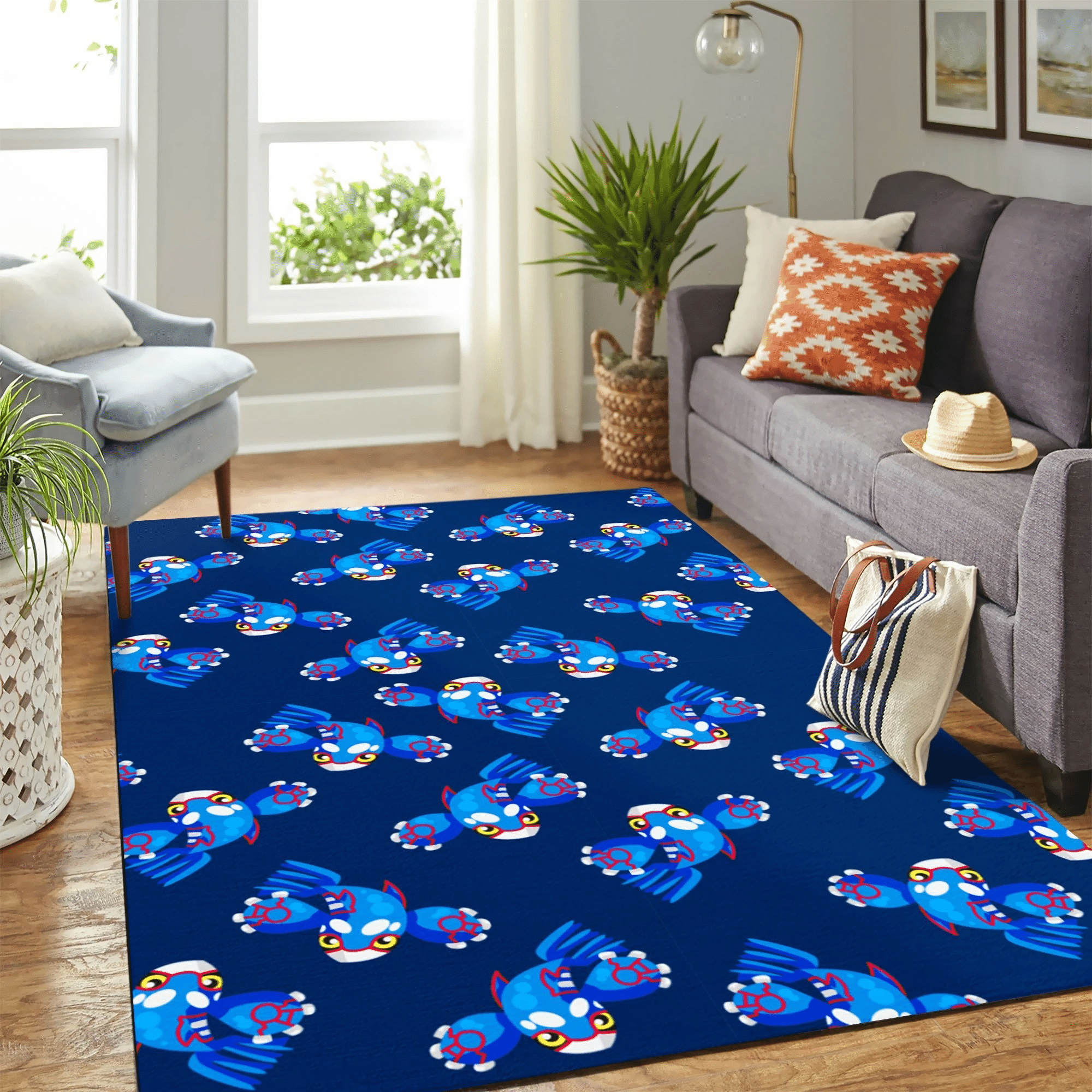 Kyogre Pokemon Pattern Carpet Rug Chrismas Gift - Indoor Outdoor Rugs