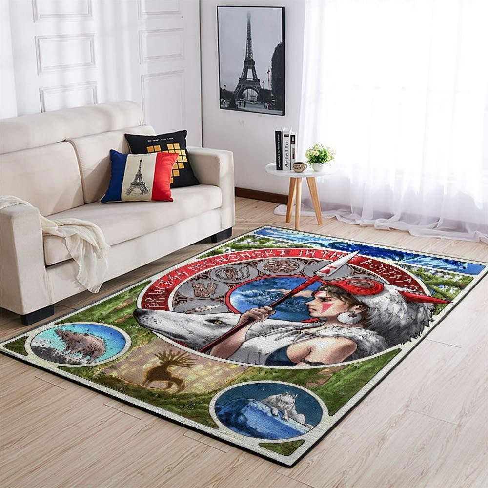 Princess Mononoke Area Rug Chrismas Gift - Indoor Outdoor Rugs