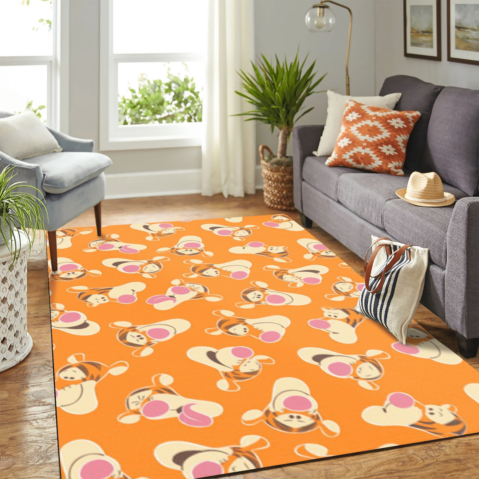 Winnie The Pooh Tigger Faces Carpet Floor Area Rug Chrismas Gift - Indoor Outdoor Rugs