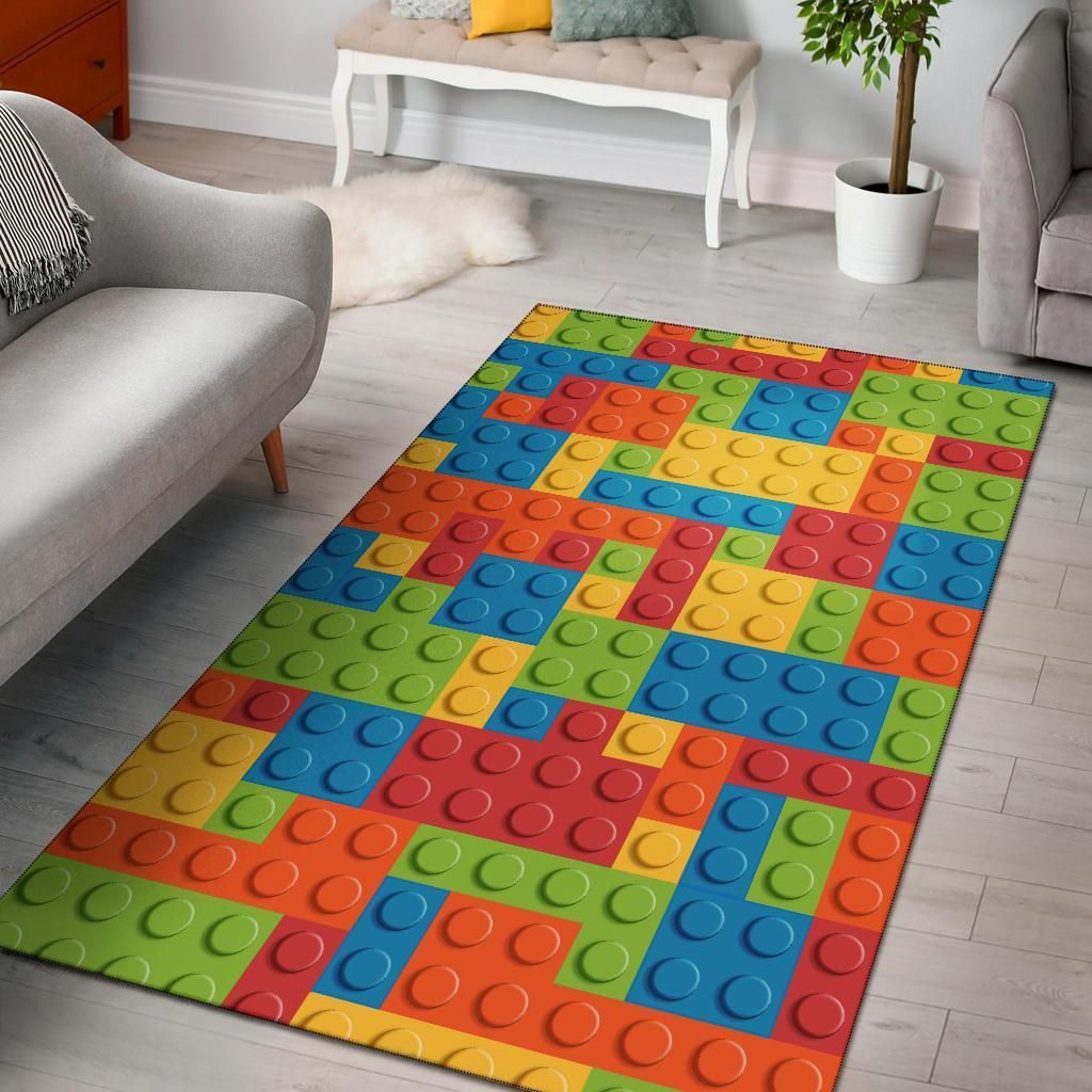 Lego Bricks Pattern Area Rug Chrismas Gift - Indoor Outdoor Rugs