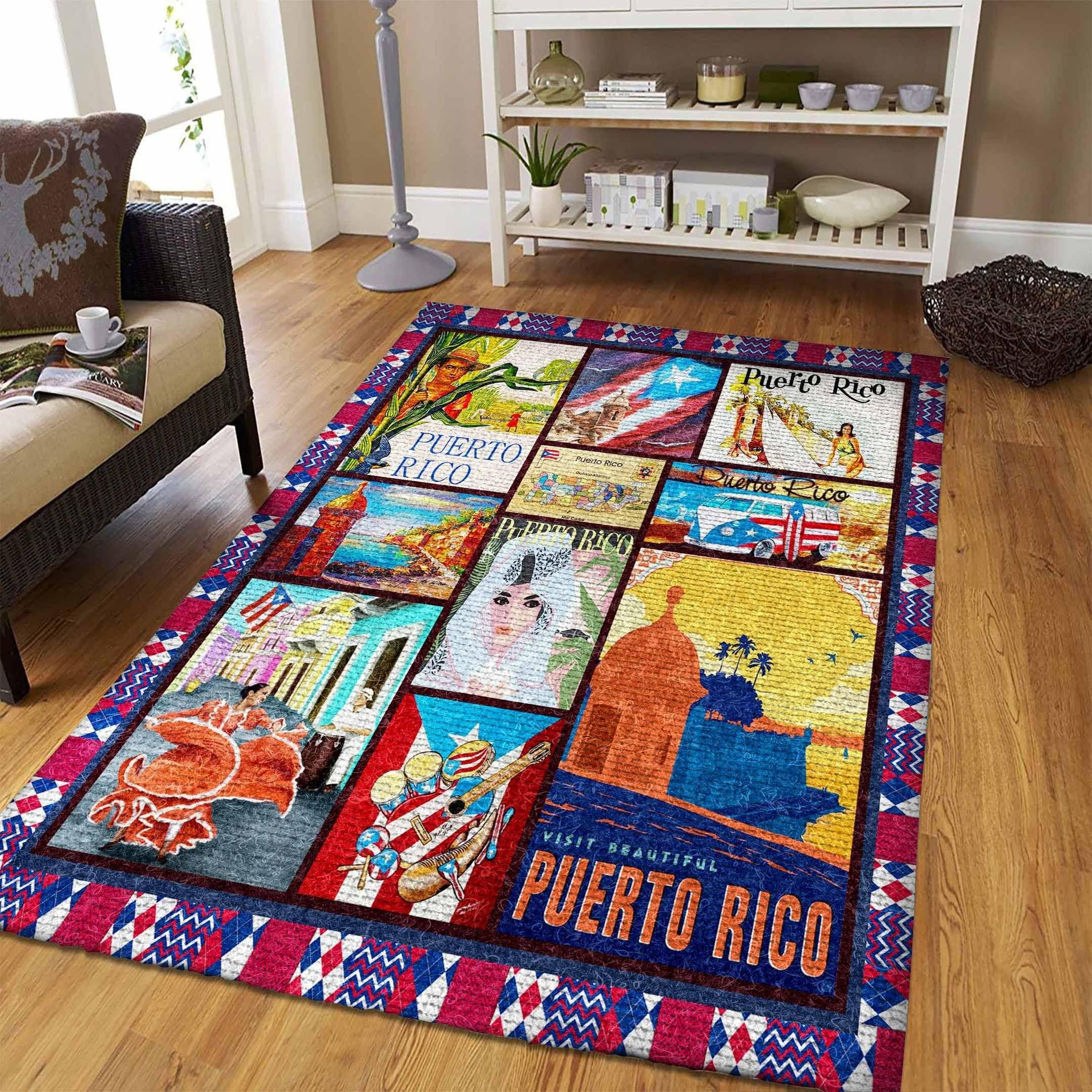 Puerto Rico Rug Chrismas Gift - Indoor Outdoor Rugs