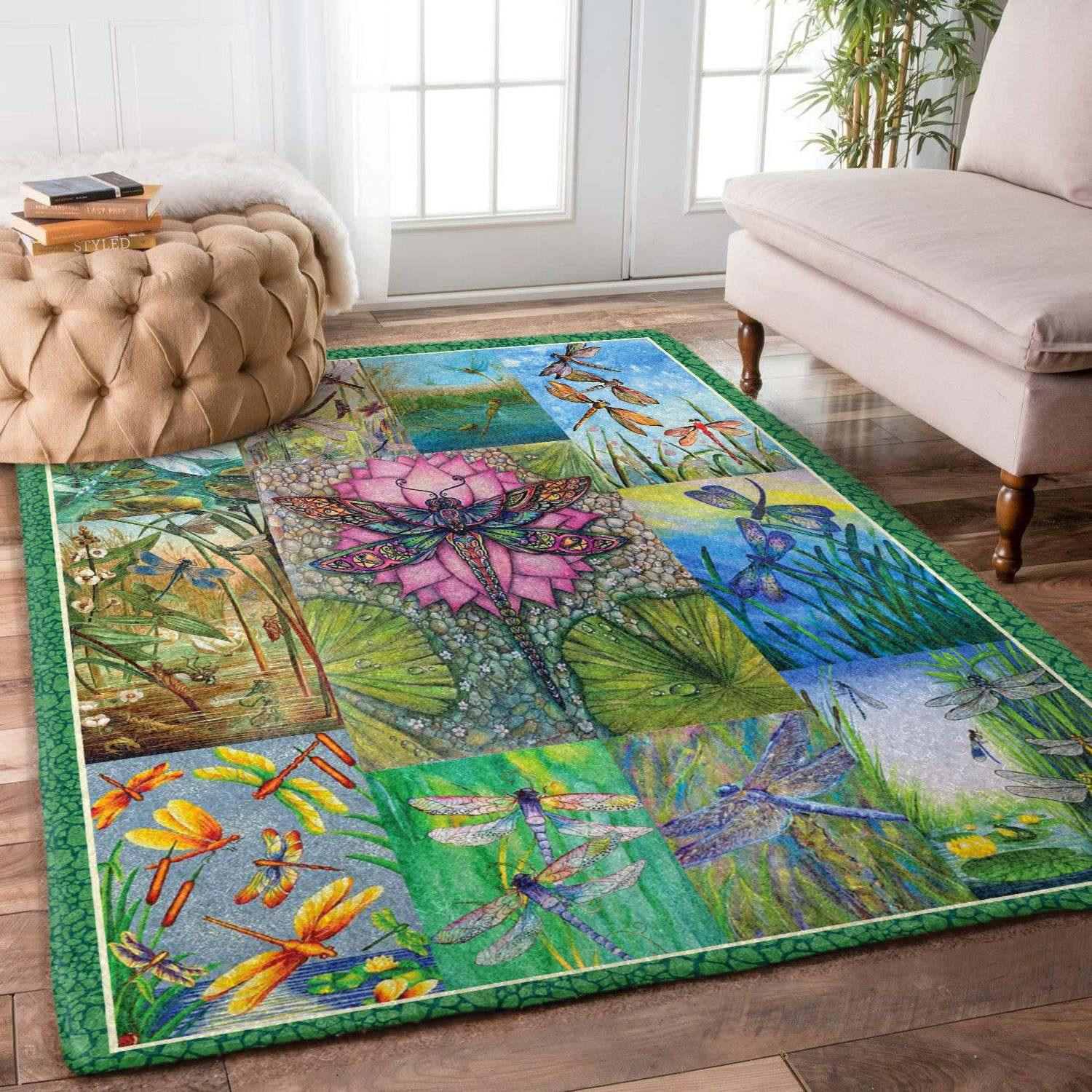 Dragonfly Rug Chrismas Gift - Indoor Outdoor Rugs