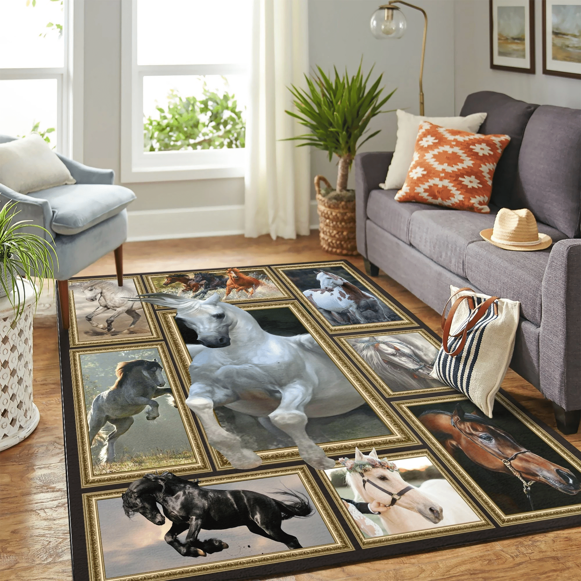 Horse Art Mk Carpet Area Rug Chrismas Gift - Indoor Outdoor Rugs