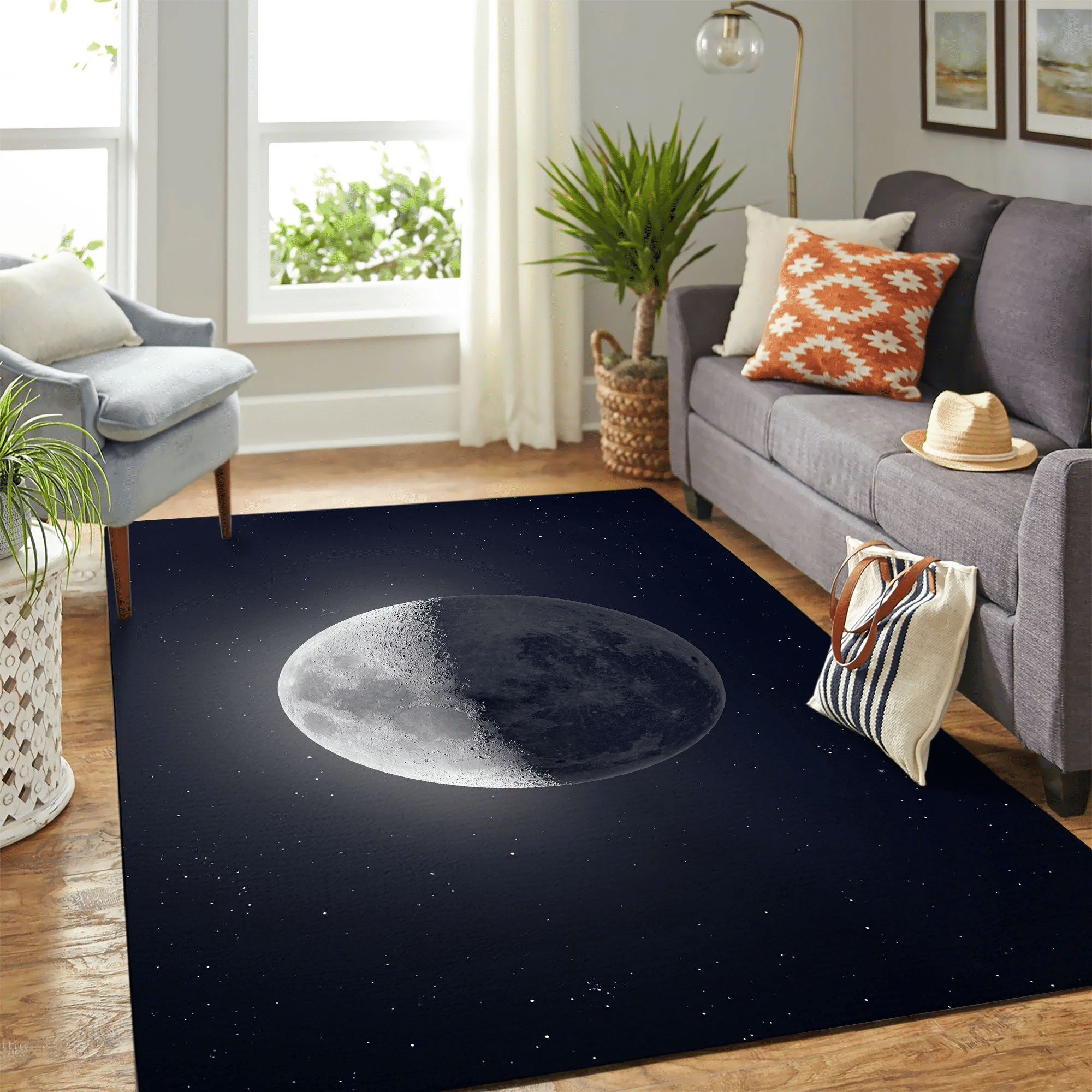 Moon Carpet Area Rug Chrismas Gift - Indoor Outdoor Rugs