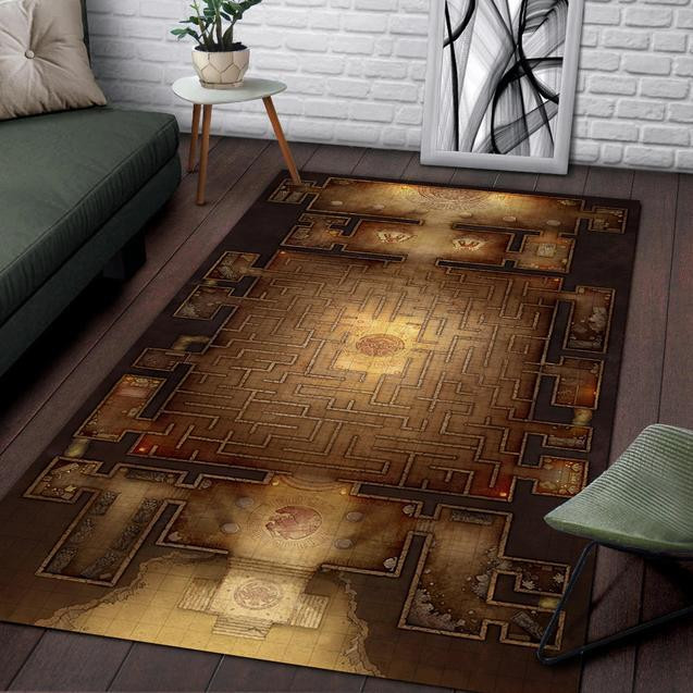 Labyrinth Of The Minotaur Area Rug Chrismas Gift - Indoor Outdoor Rugs