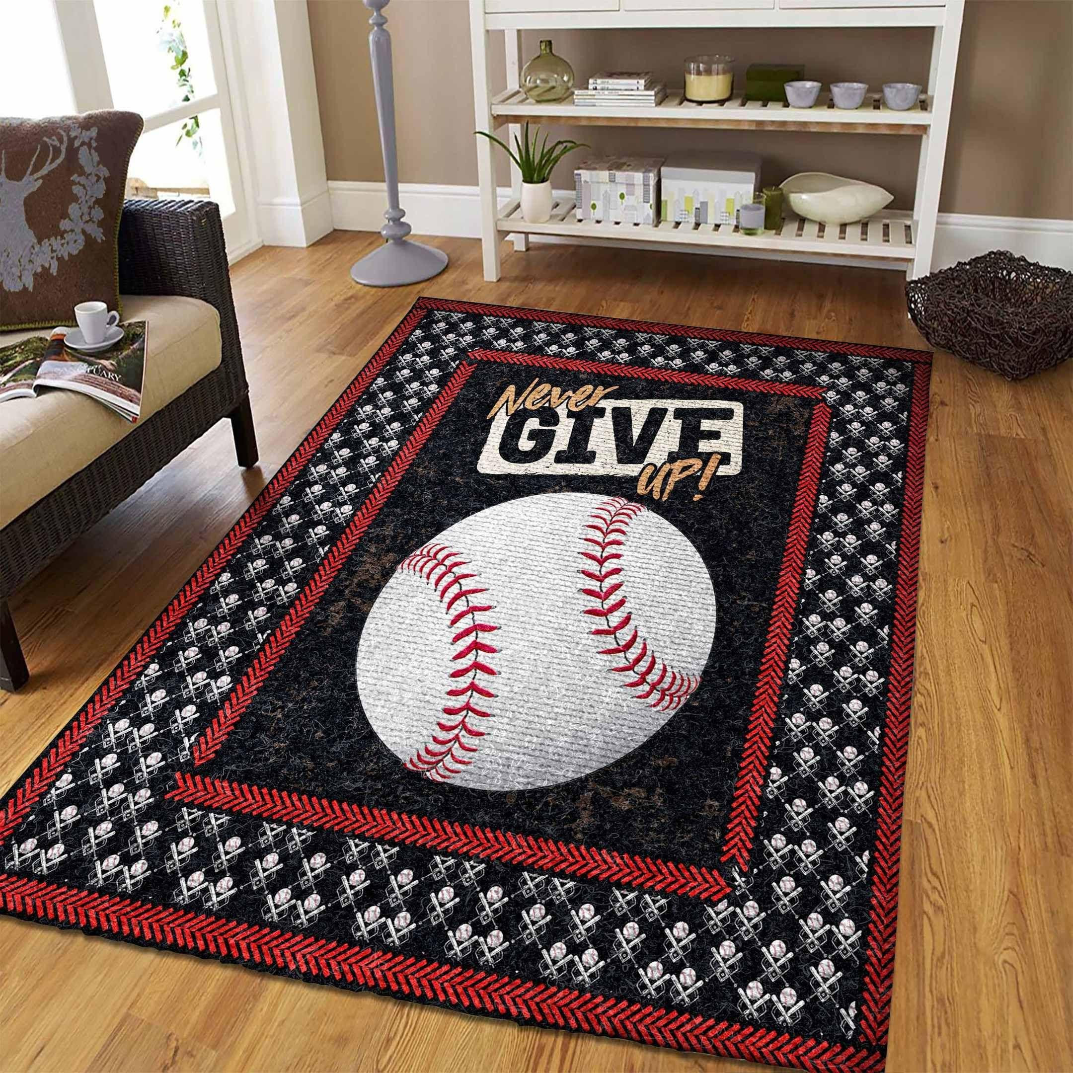 Baseball Rug Chrismas Gift - Indoor Outdoor Rugs