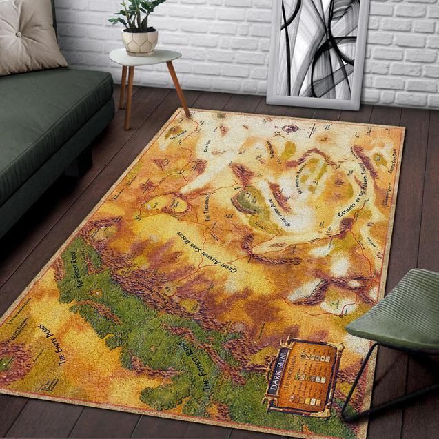 Dark Sun D D Map Area Rug Chrismas Gift - Indoor Outdoor Rugs